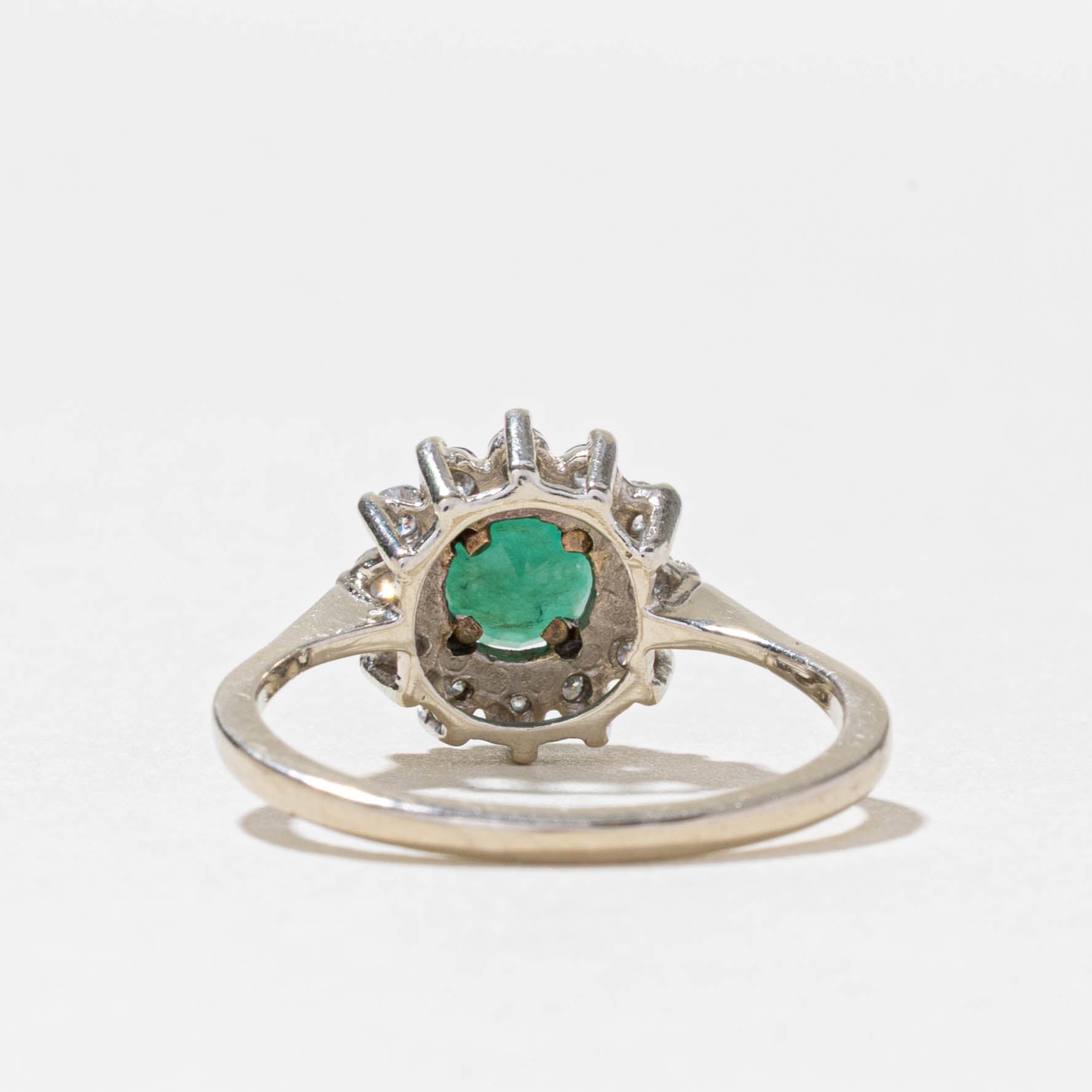 14k Emerald & Diamond Petal Halo Ring | 0.50ct, 0.24ctw | SZ 6.75