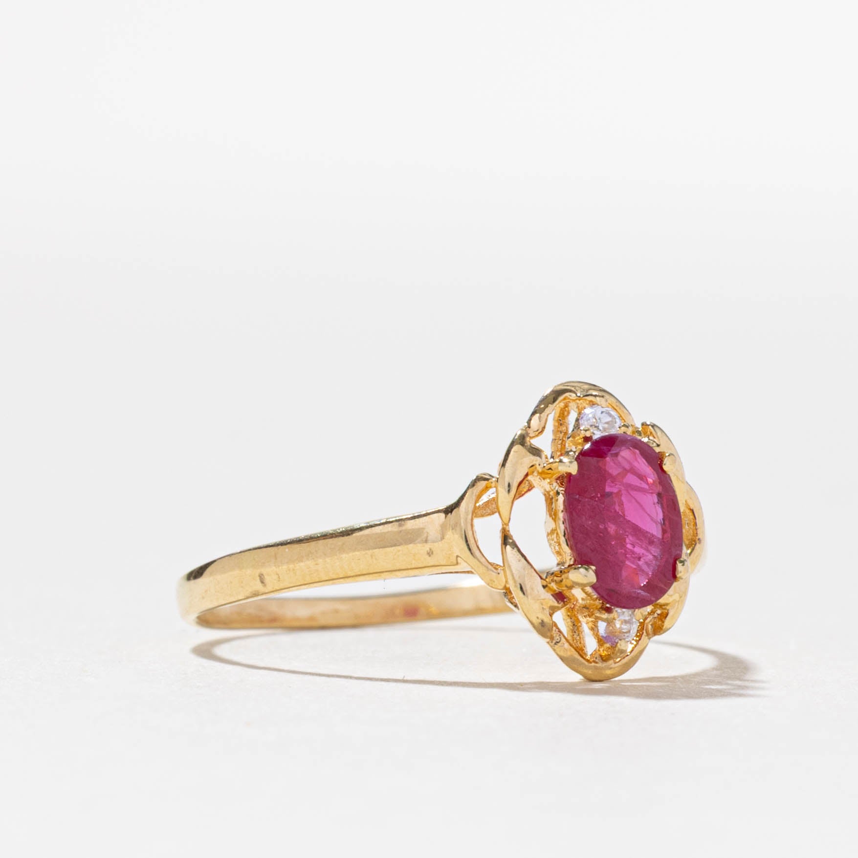 18k Ruby & Diamond Openwork Ring | 0.36ct, 0.02ctw | SZ 7