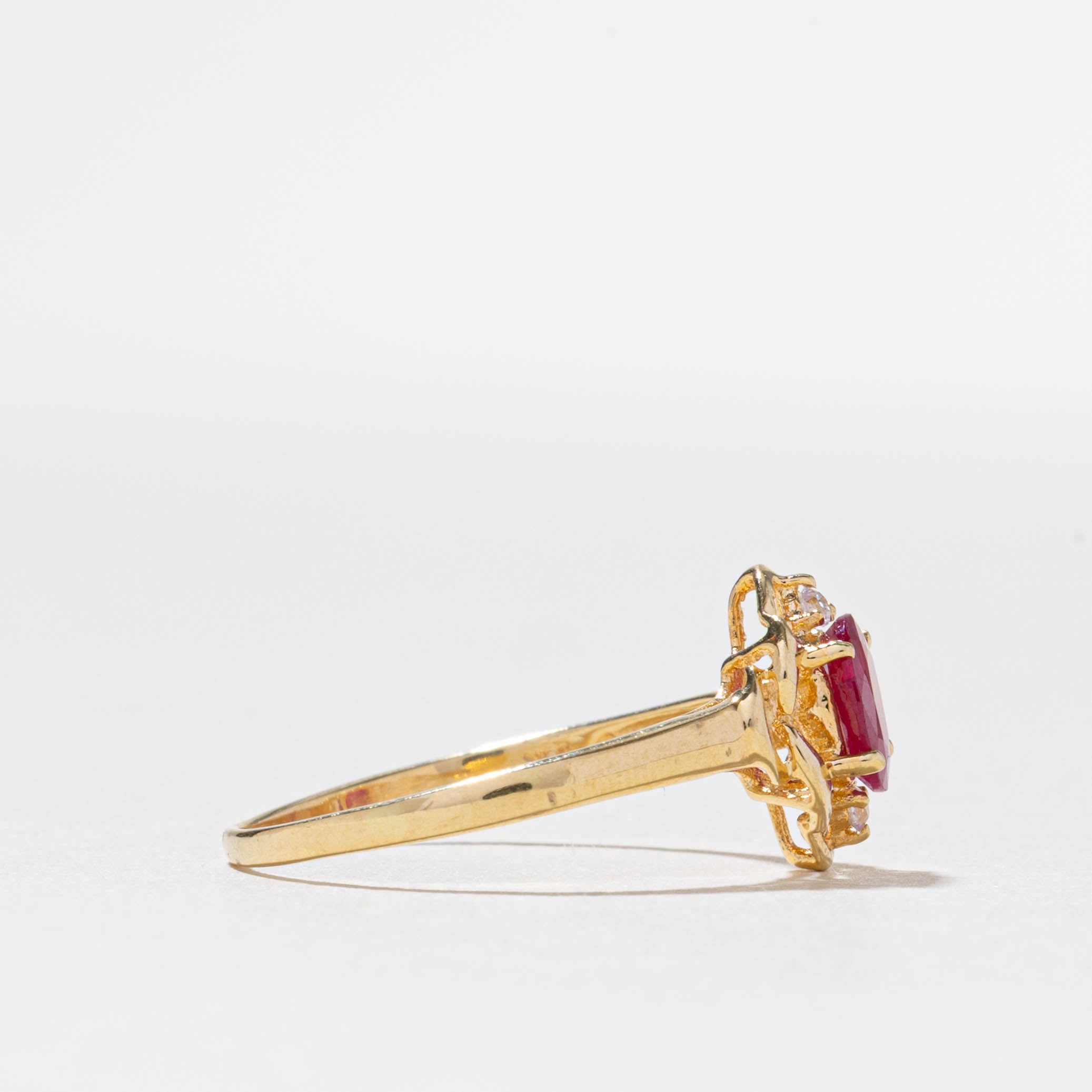 18k Ruby & Diamond Openwork Ring | 0.36ct, 0.02ctw | SZ 7