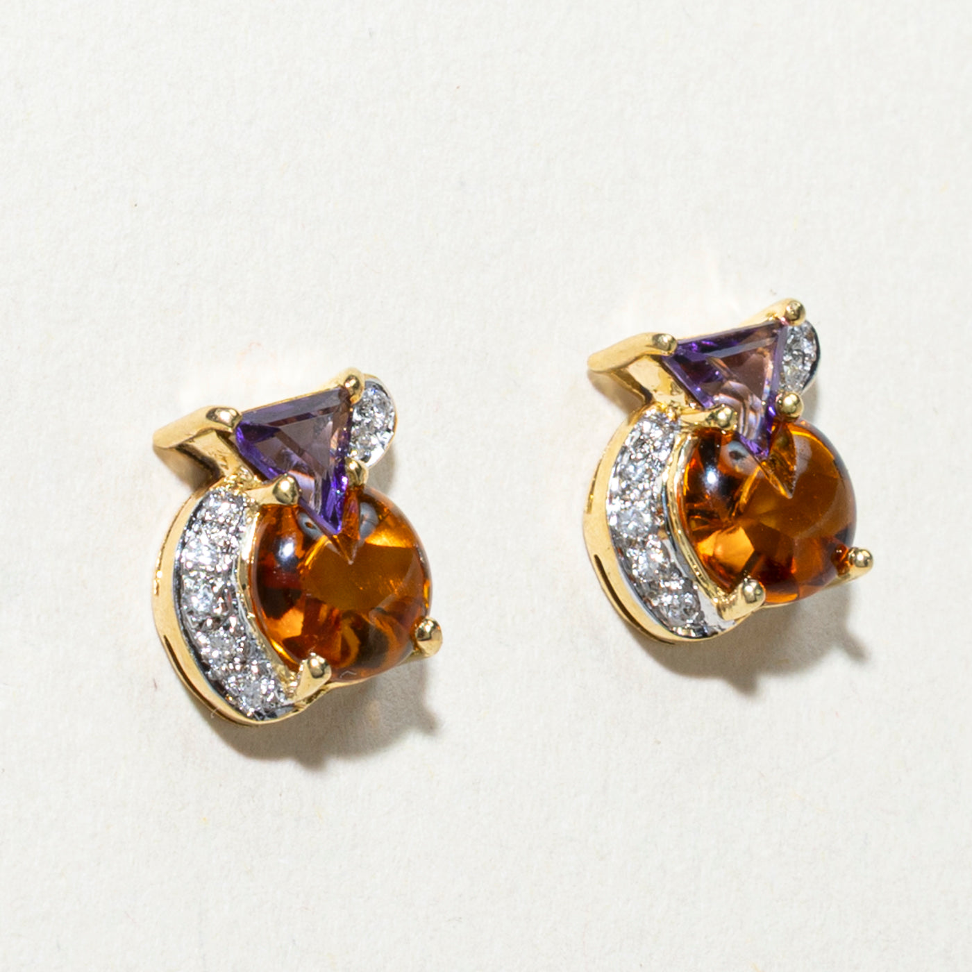 Boucles d'oreilles géométriques à plusieurs pierres précieuses | 1,60 ct, 0,20 ct
