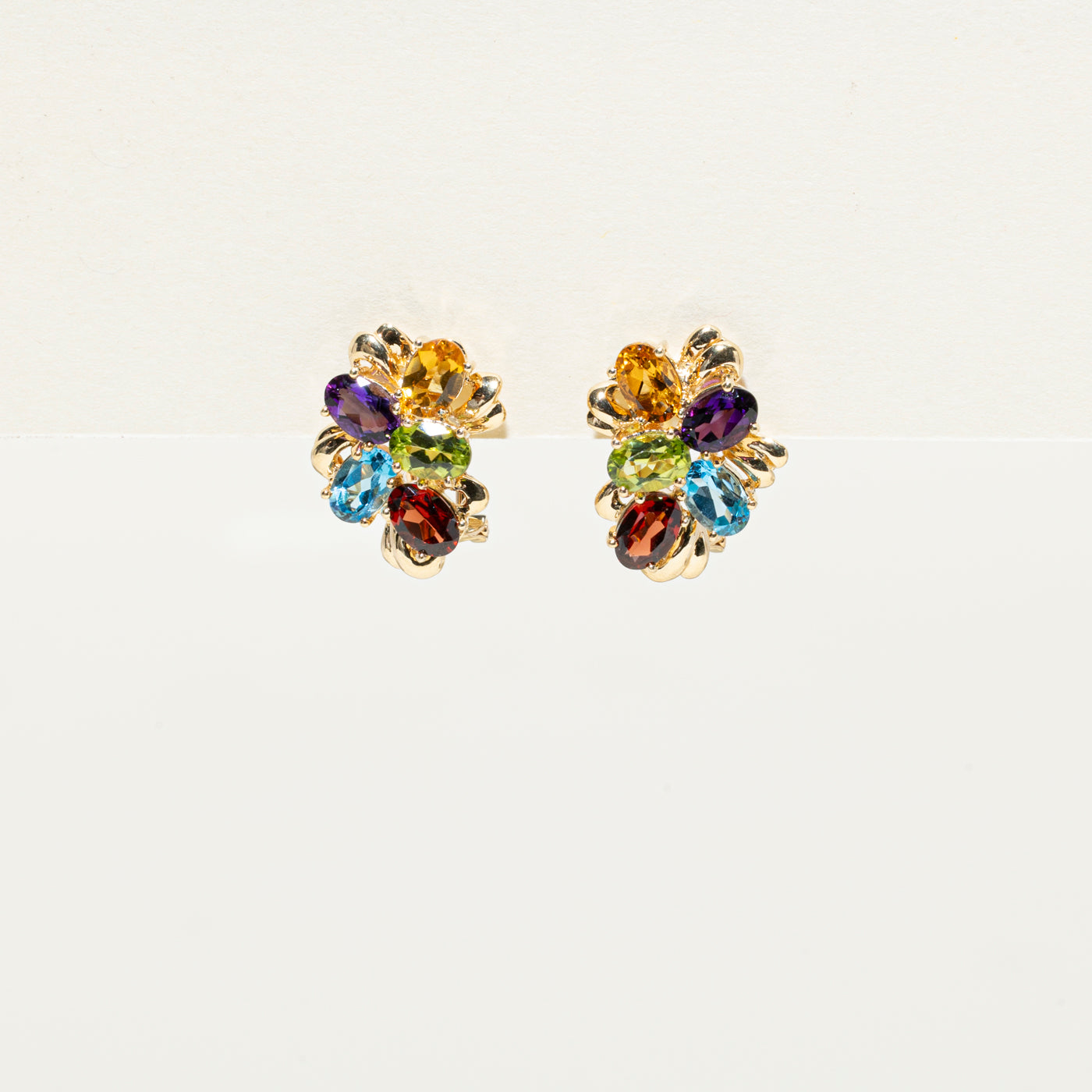 Multi Gemstone Cluster Stud Earrings | 3.62ctw