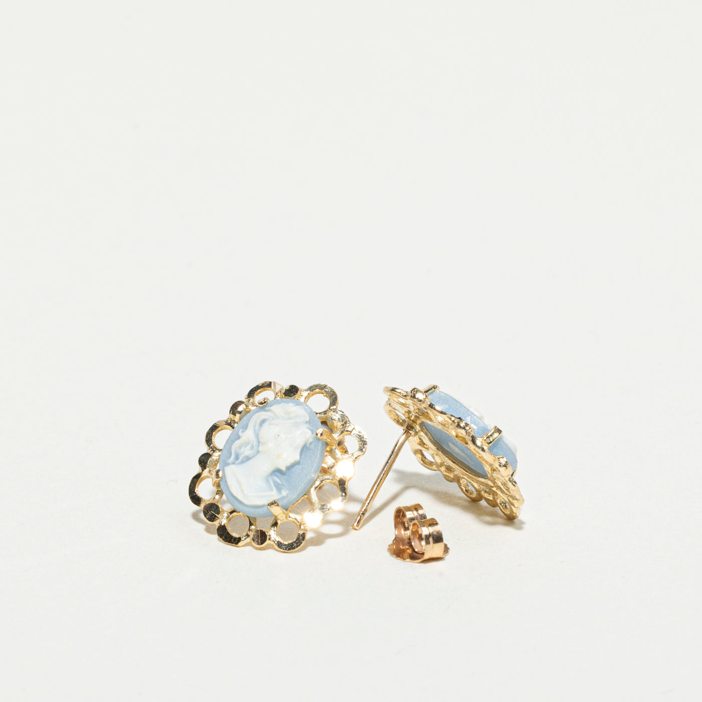 Shell Cameo Ornate Stud Earrings | 2.60ctw
