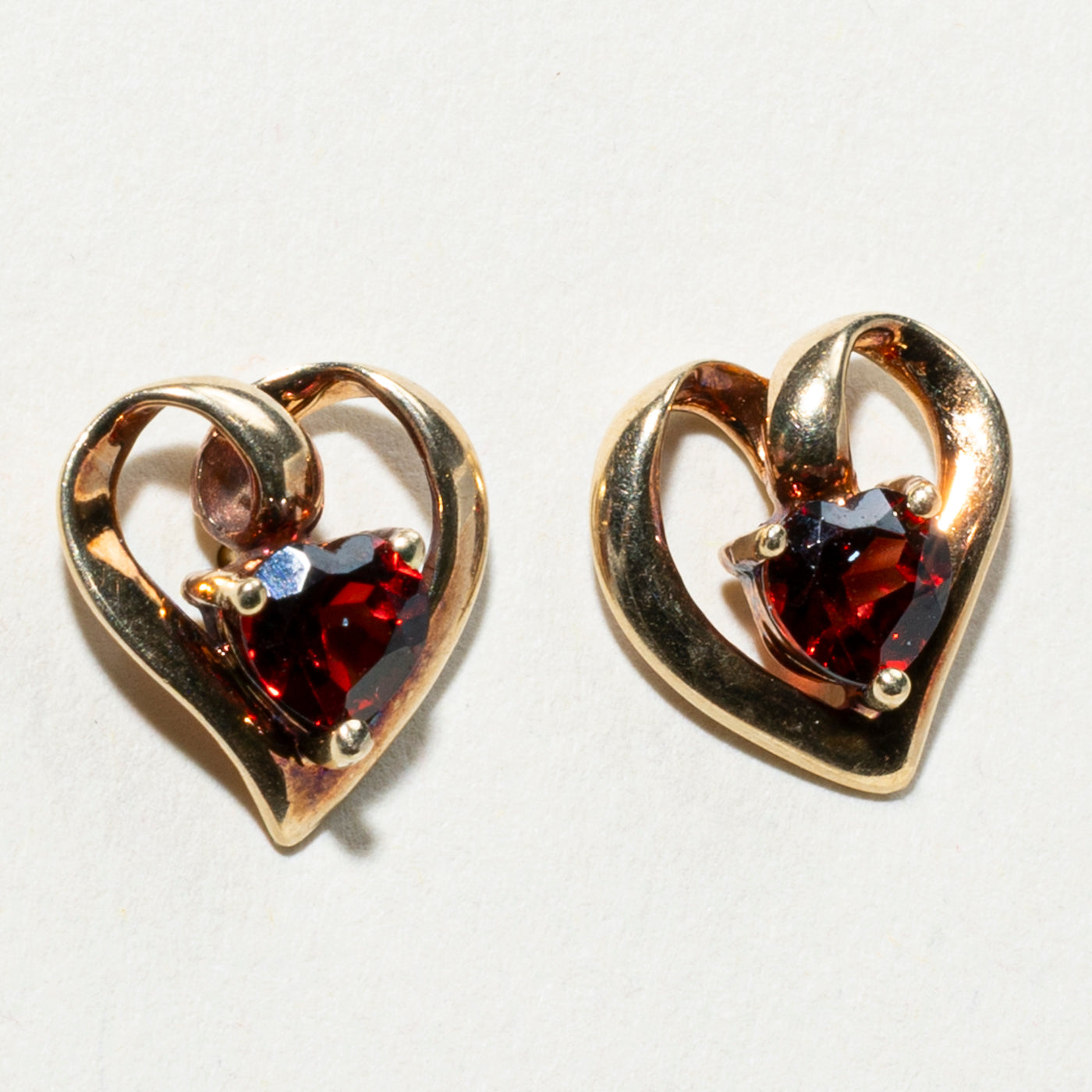Garnet Heart Stud Earrings | 1.30ctw