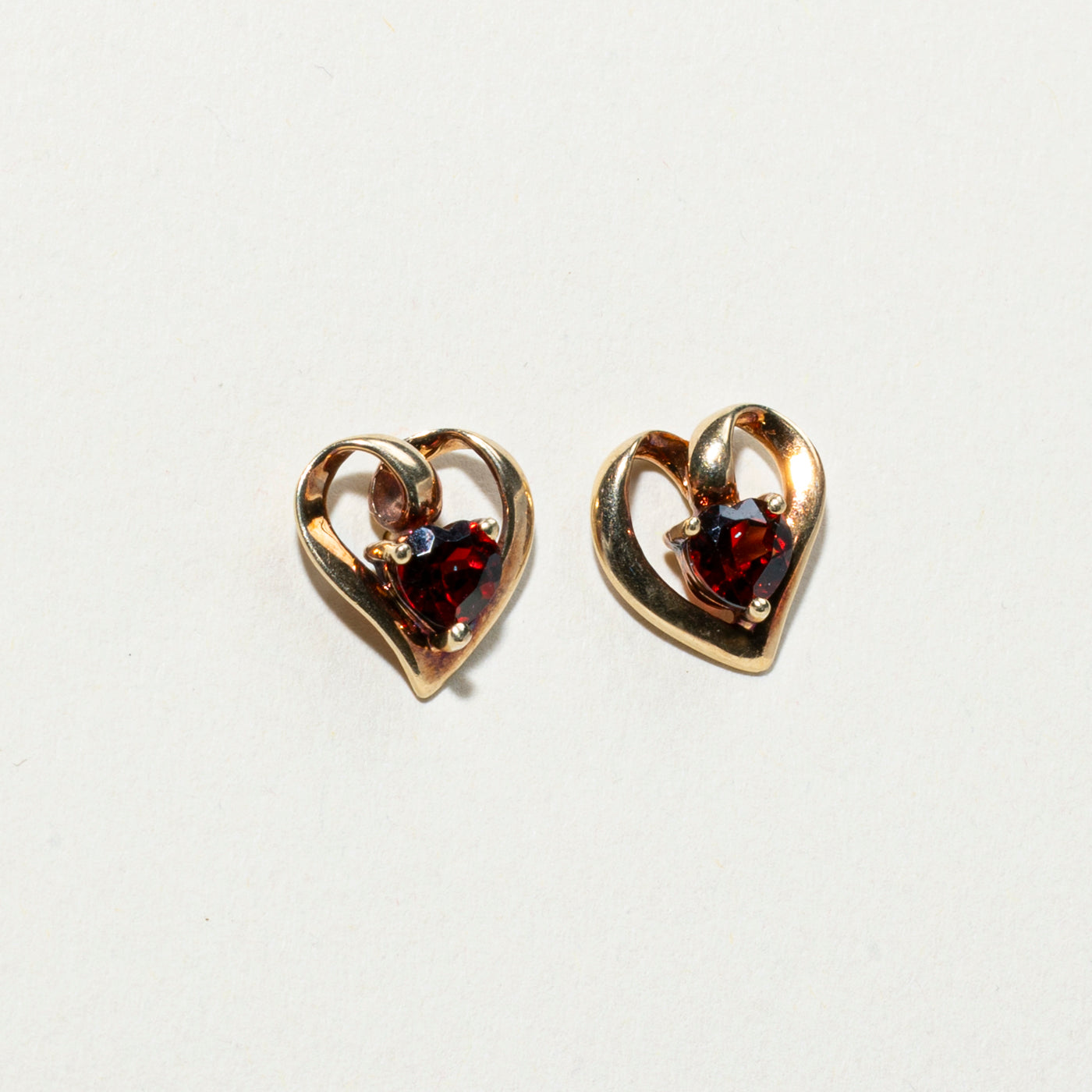 Garnet Heart Stud Earrings | 1.30ctw