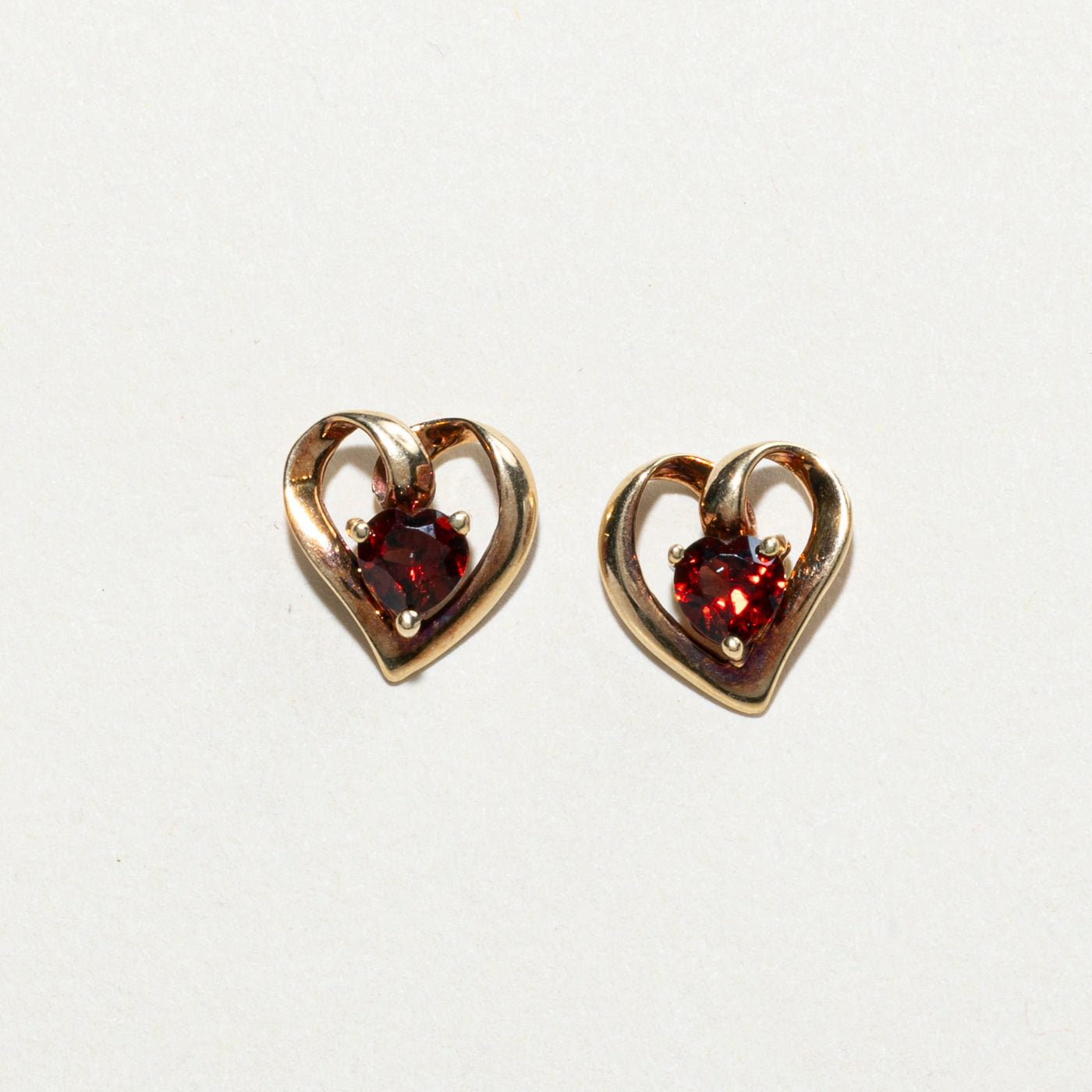 Garnet Heart Stud Earrings | 1.30ctw