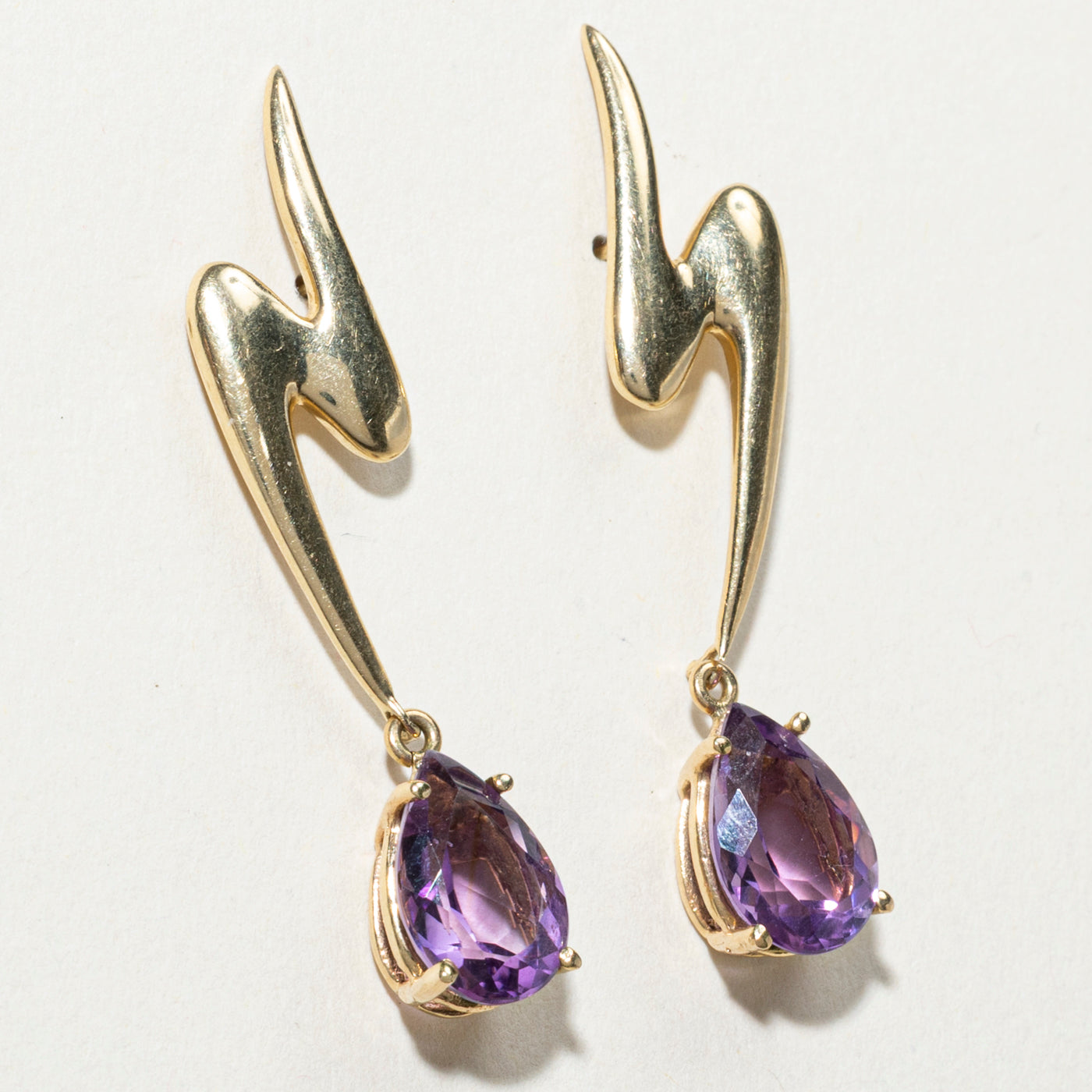 Amethyst Zigzag Drop Earrings | 4.60ctw
