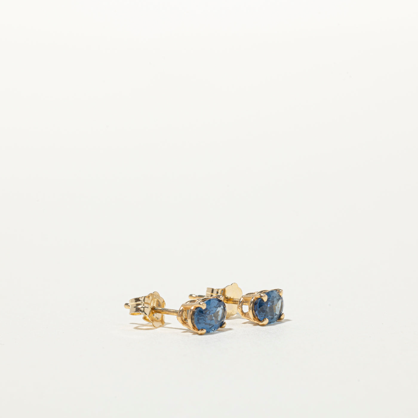 Solitaire Oval Cut Sapphire Stud Earrings | 1.20ctw