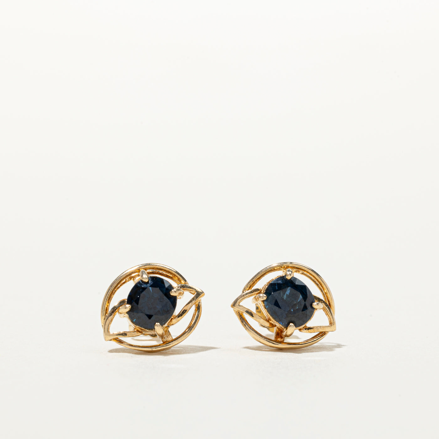 Sapphire Geometric Stud Earrings | 1.20ctw