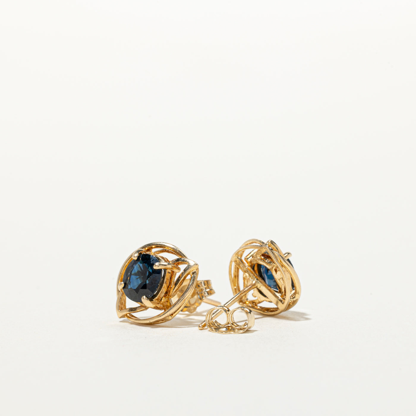 Sapphire Geometric Stud Earrings | 1.20ctw