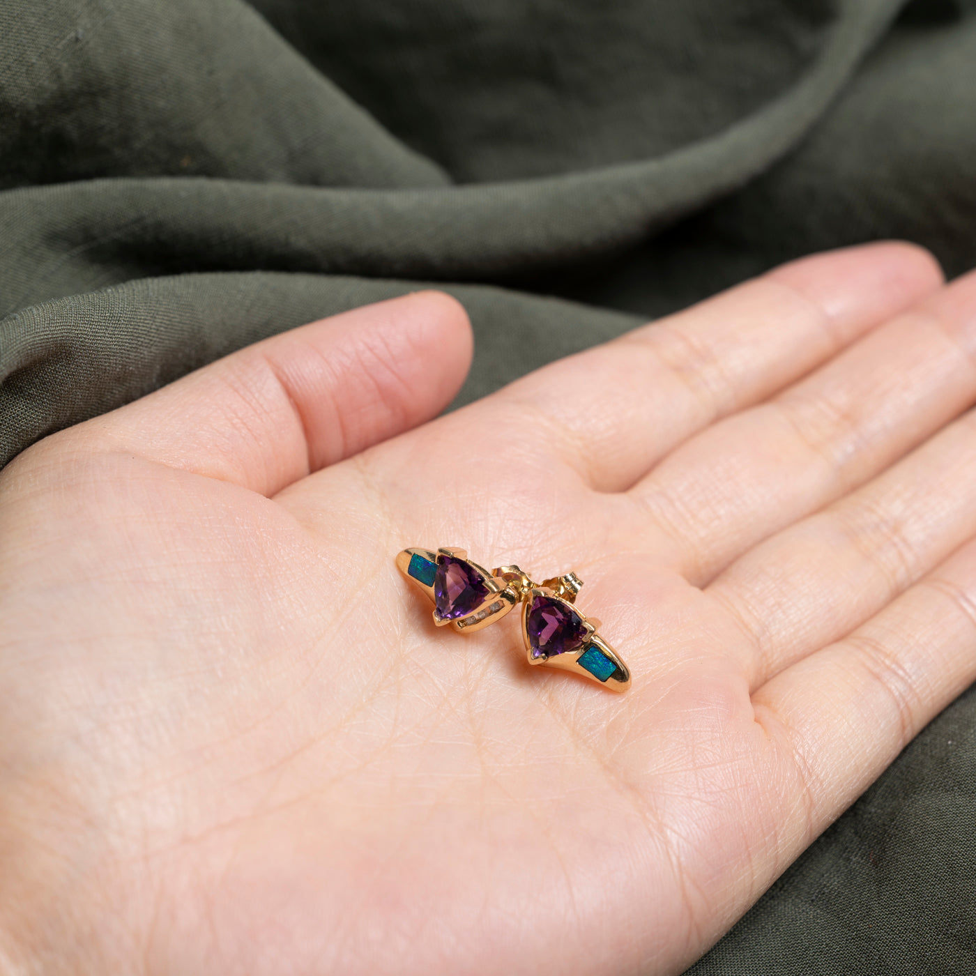 Multi Gemstone Geometric Cluster Stud Earrings | 1.60ctw, 0.06ctw