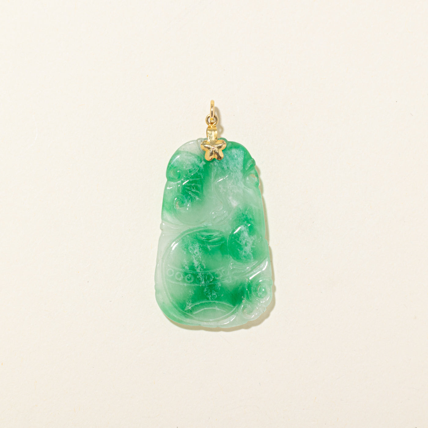 18k Carved Jade Pendant | 50.00ct