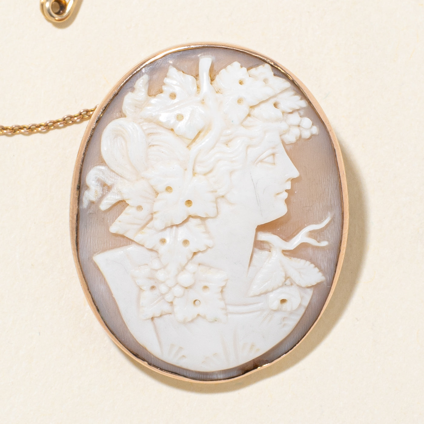 Antique 9k Shell Cameo Brooch | 15.00ct