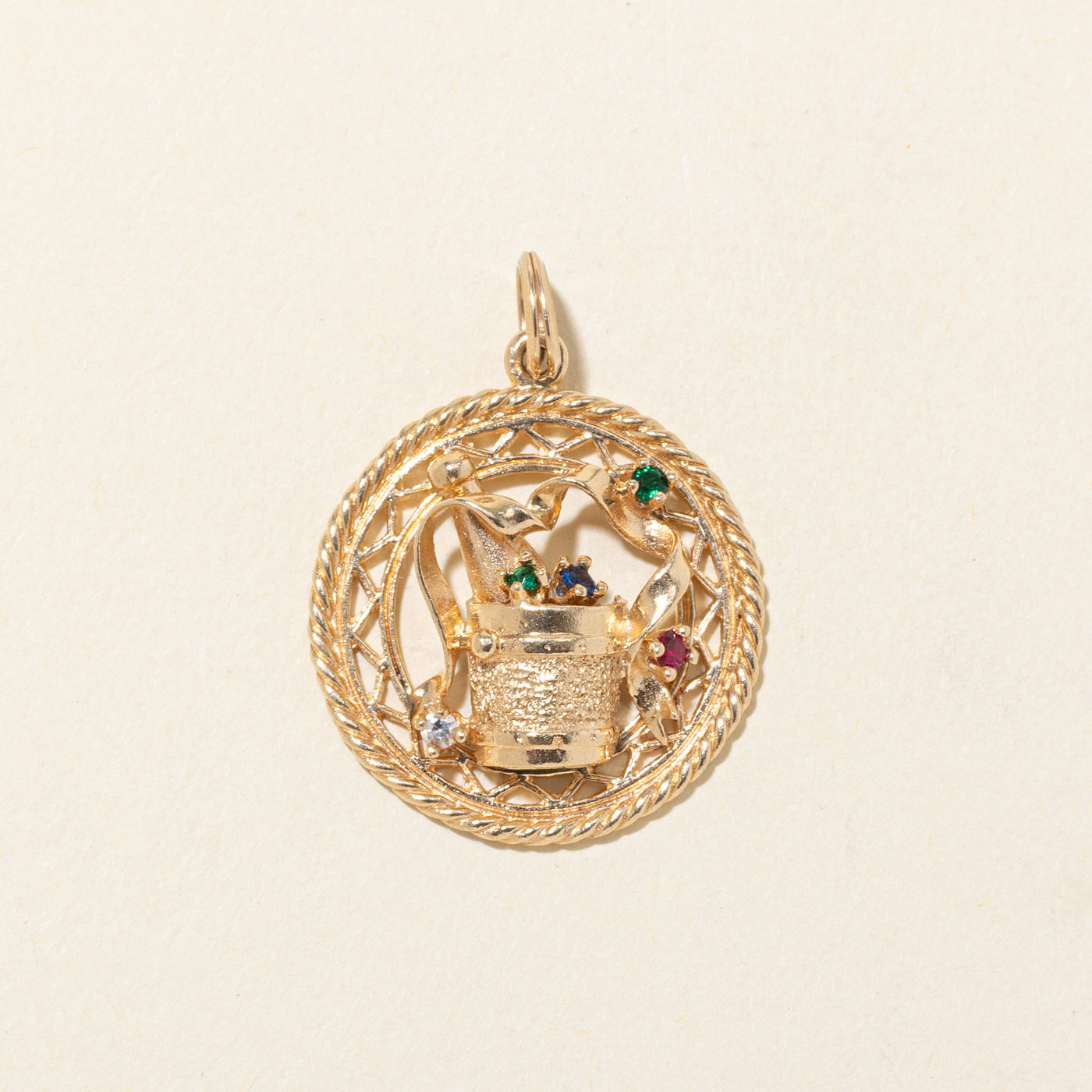 14k Multi Gem Champagne & Confetti Pendant | 0.13ctw
