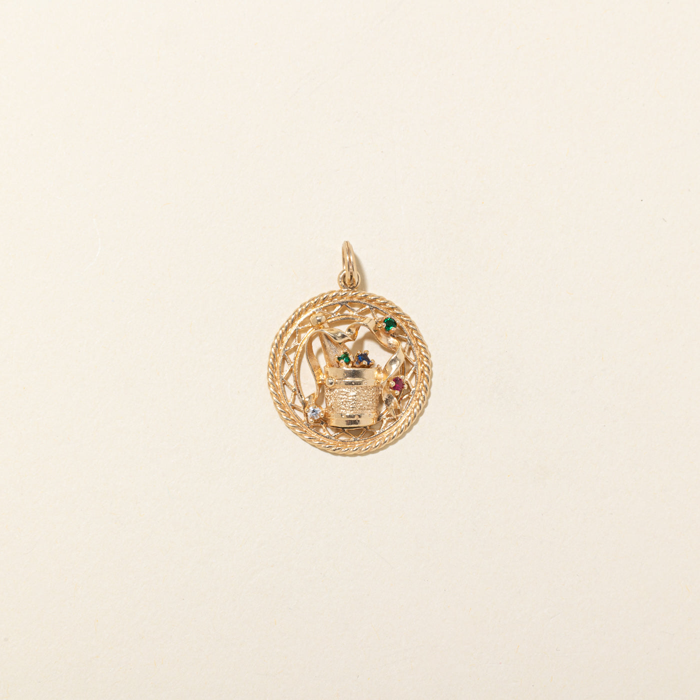 14k Multi Gem Champagne & Confetti Pendant | 0.13ctw