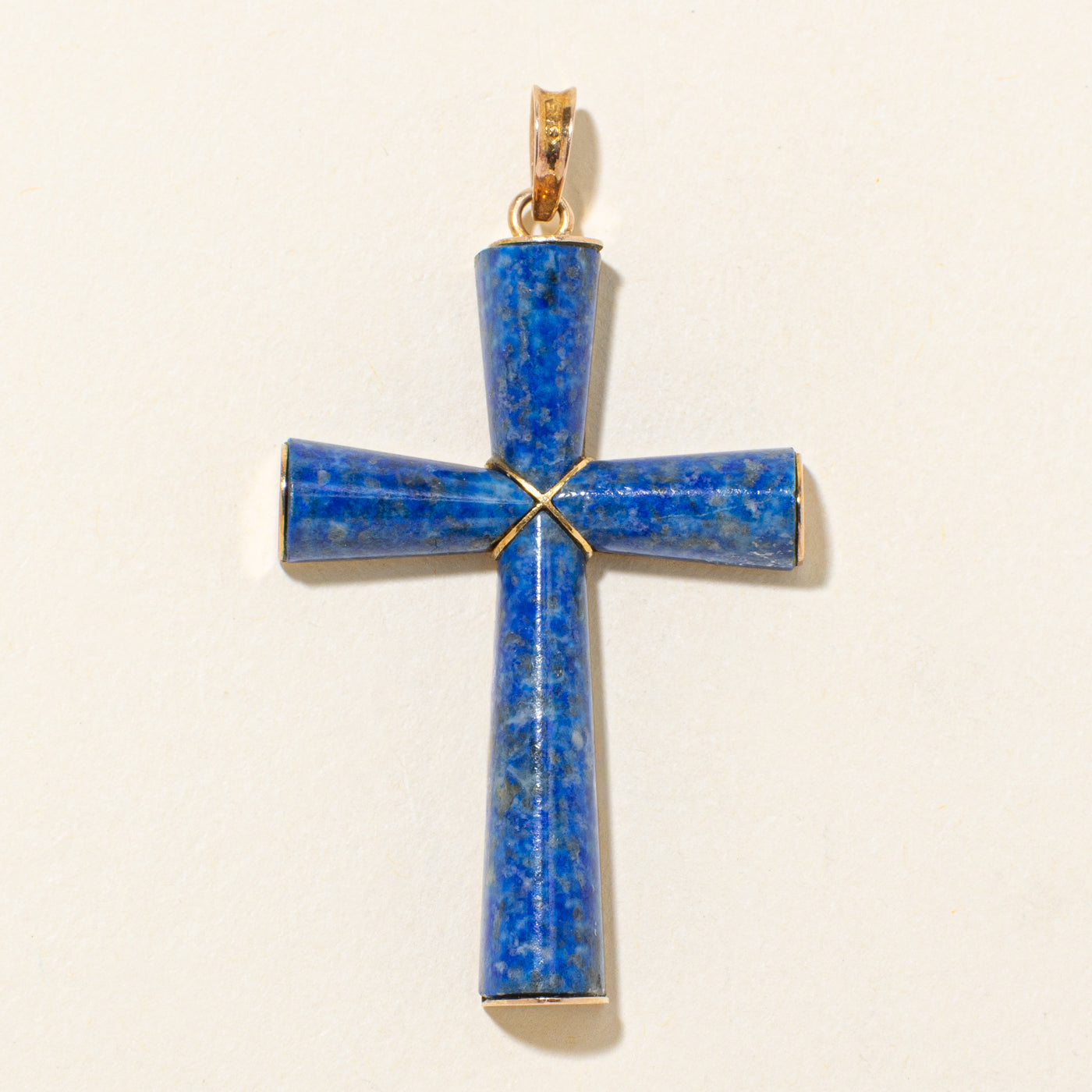 14k Lapis Cross Pendant | 25.00ct
