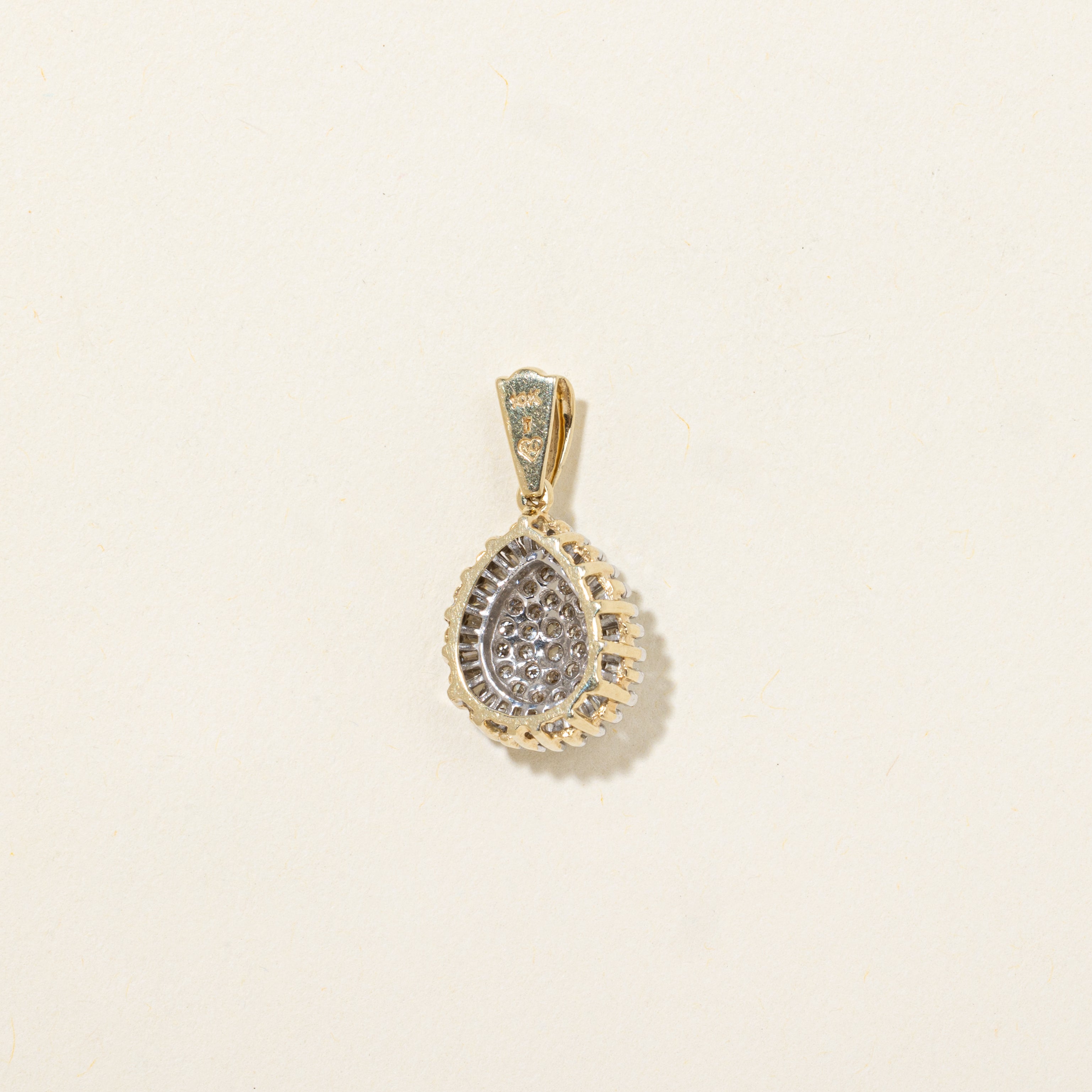 Diamond Pear Shaped Cluster Pendant | 0.54ctw