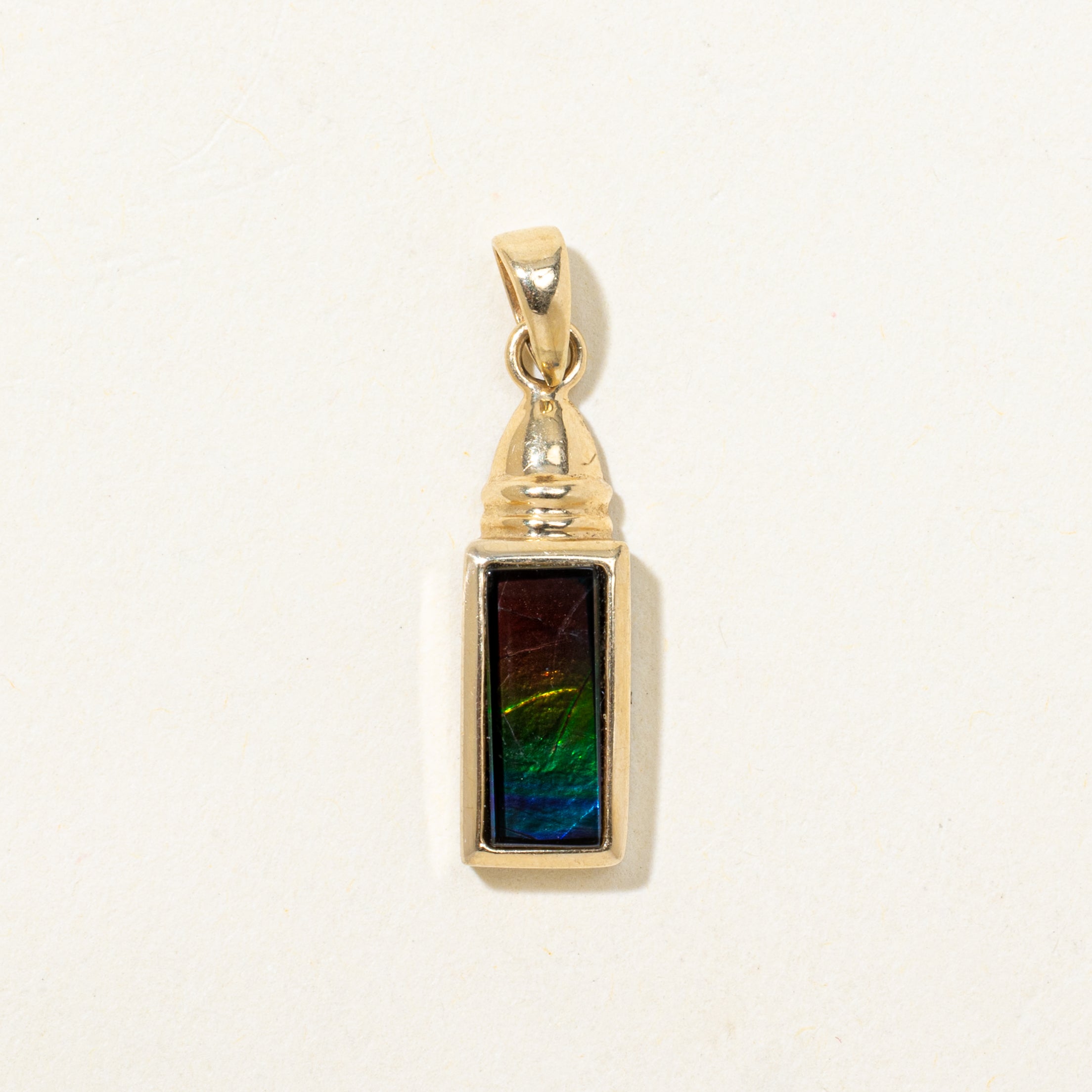 Rectangle Cut Ammolite Pendant | 1.07ct