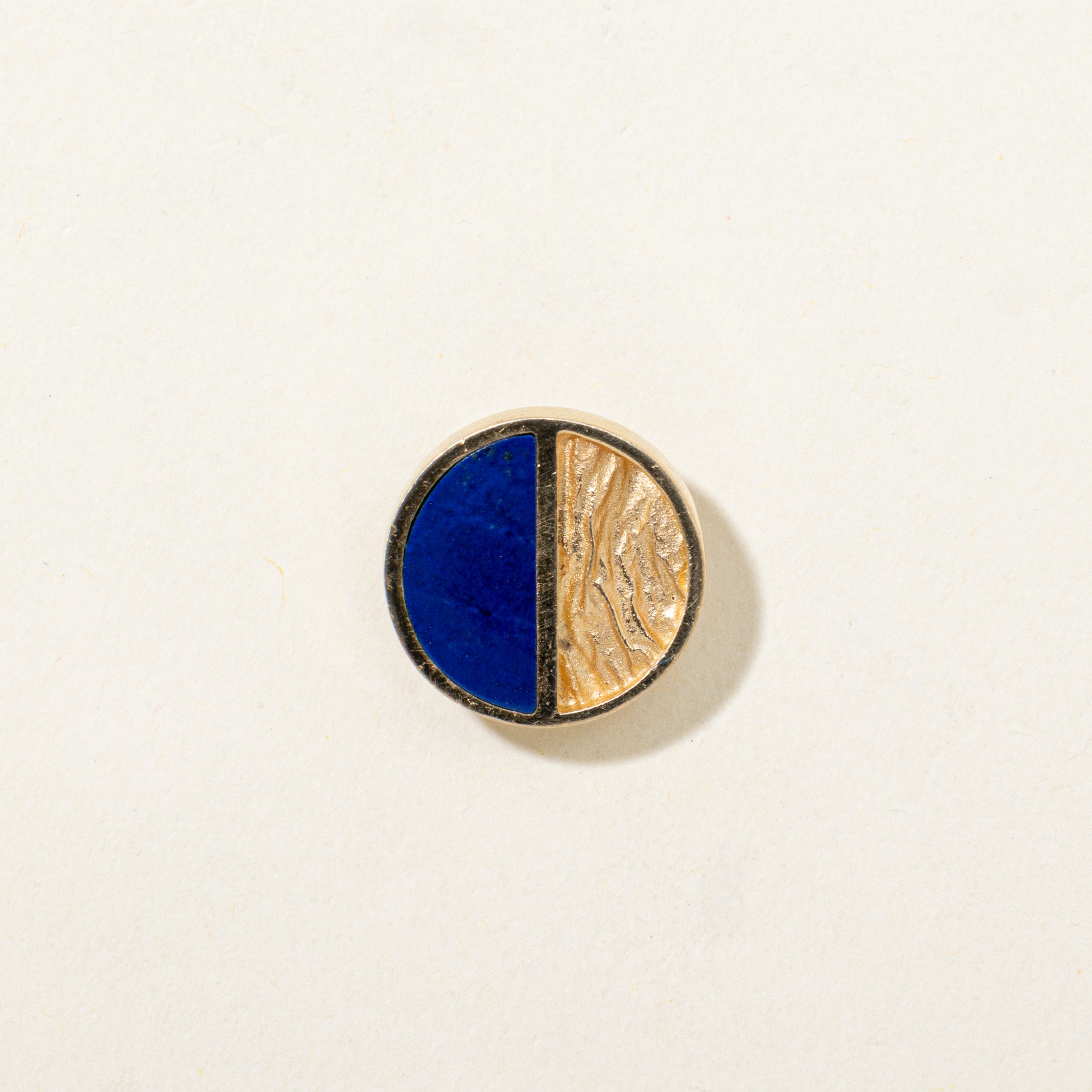 Half Moon Inlay Lapis Circle Pendant | 0.90ct