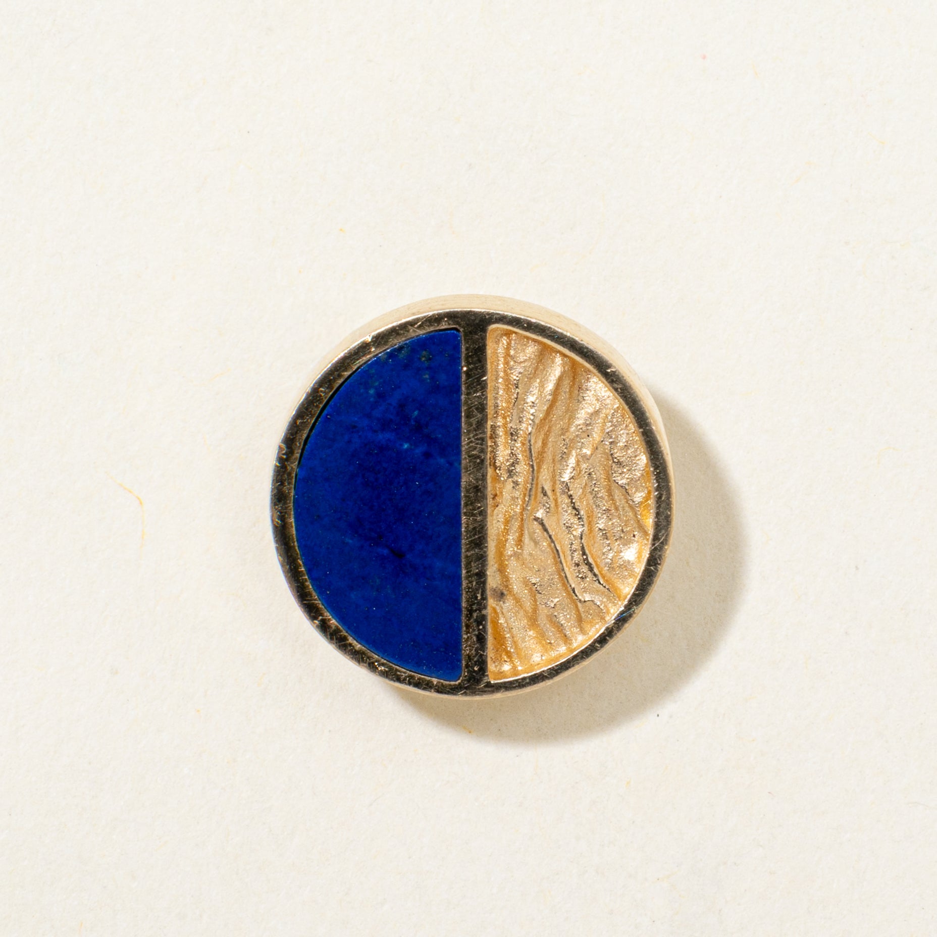 Half Moon Inlay Lapis Circle Pendant | 0.90ct
