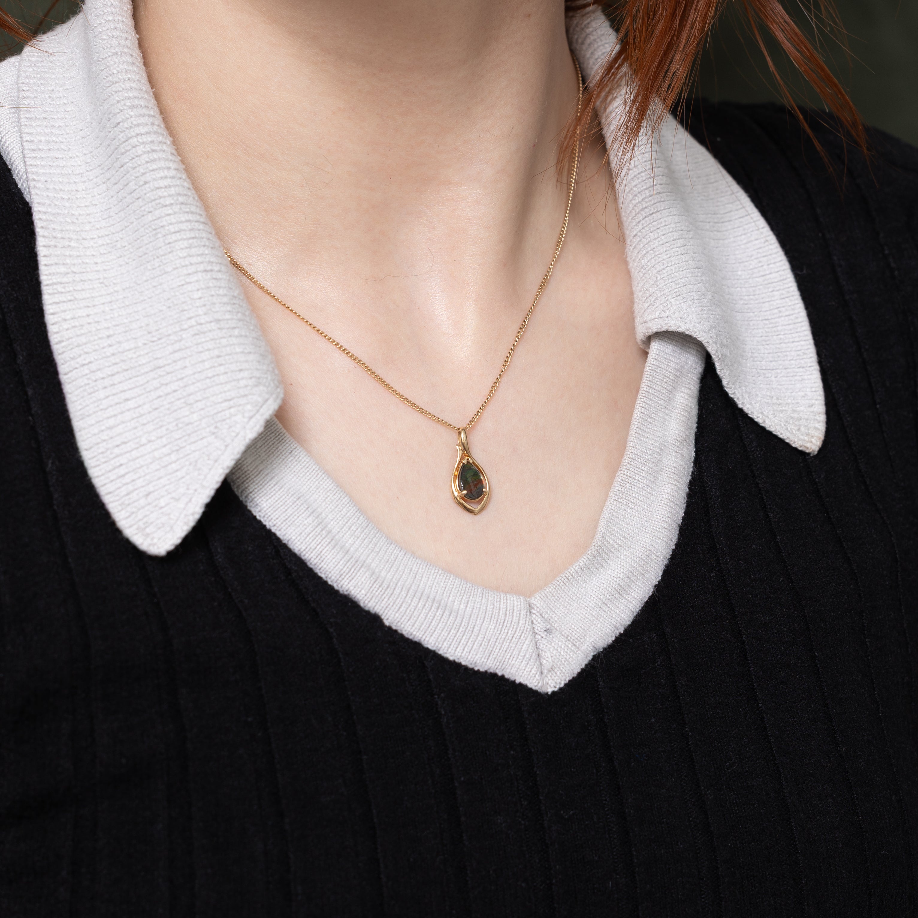 Pear Cut Ammolite Pendant | 0.67ct