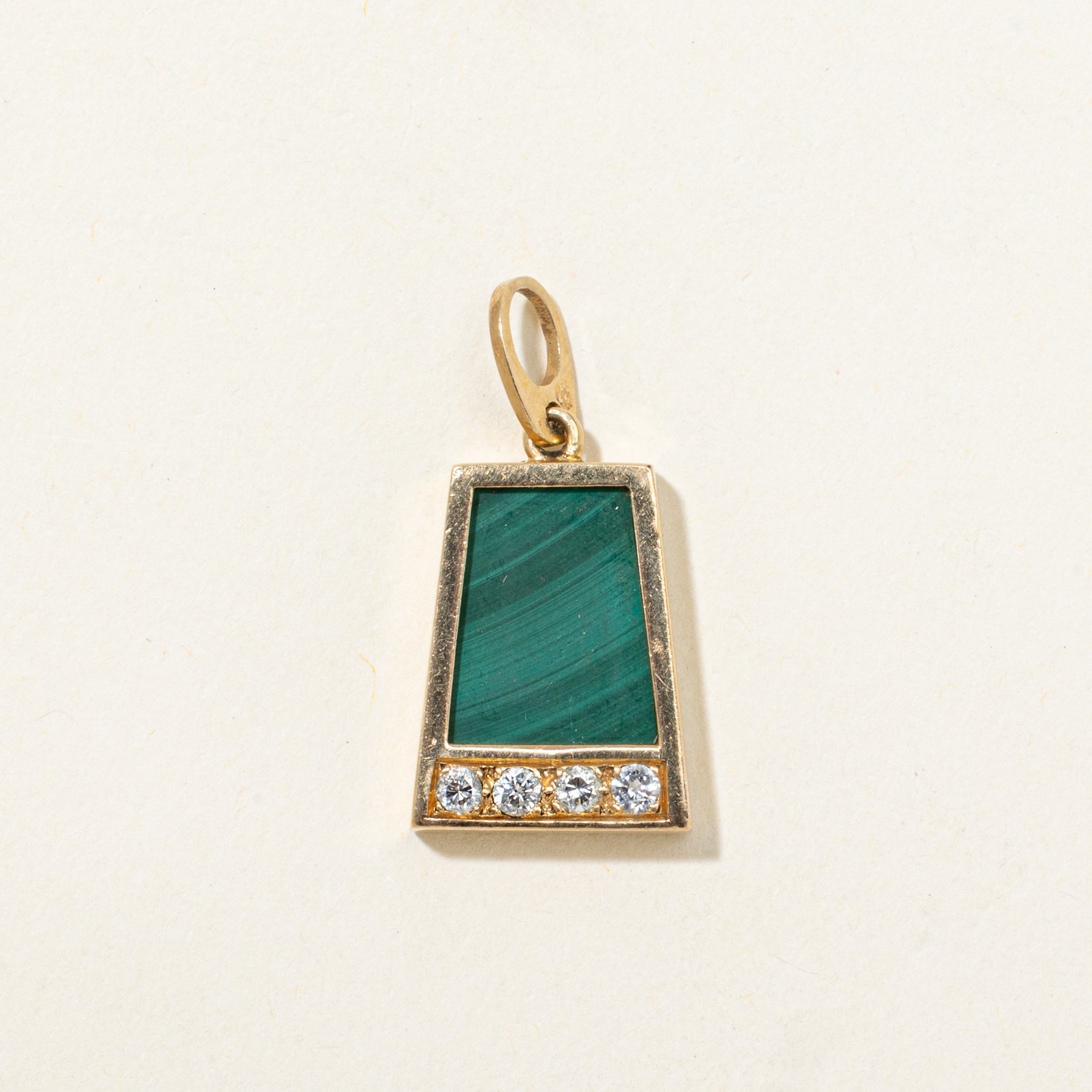 Malachite & Diamond Accented Pendant | 3.36ct, 0.10ctw