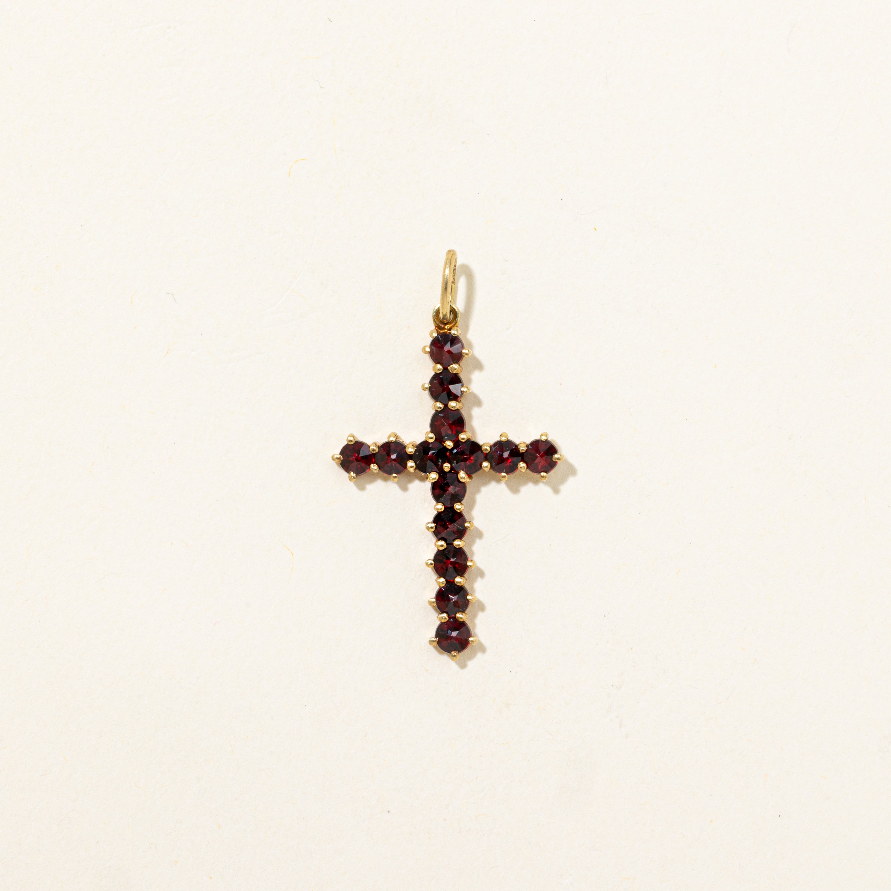 18k Garnet Cross Pendant | 1.54ctw