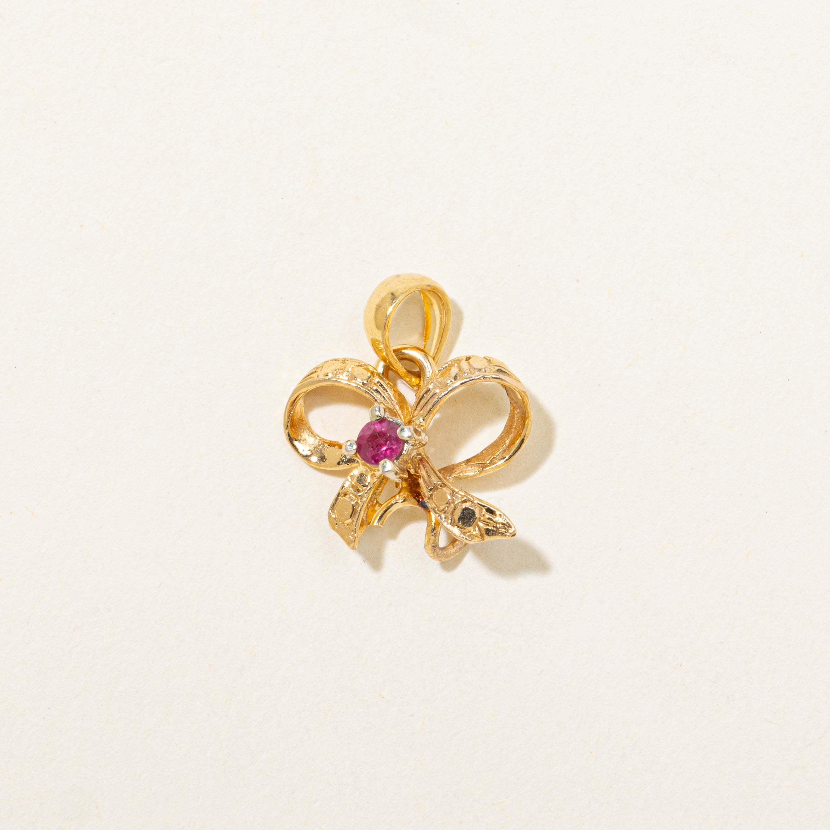 18k Ruby Bow Pendant | 0.08ct