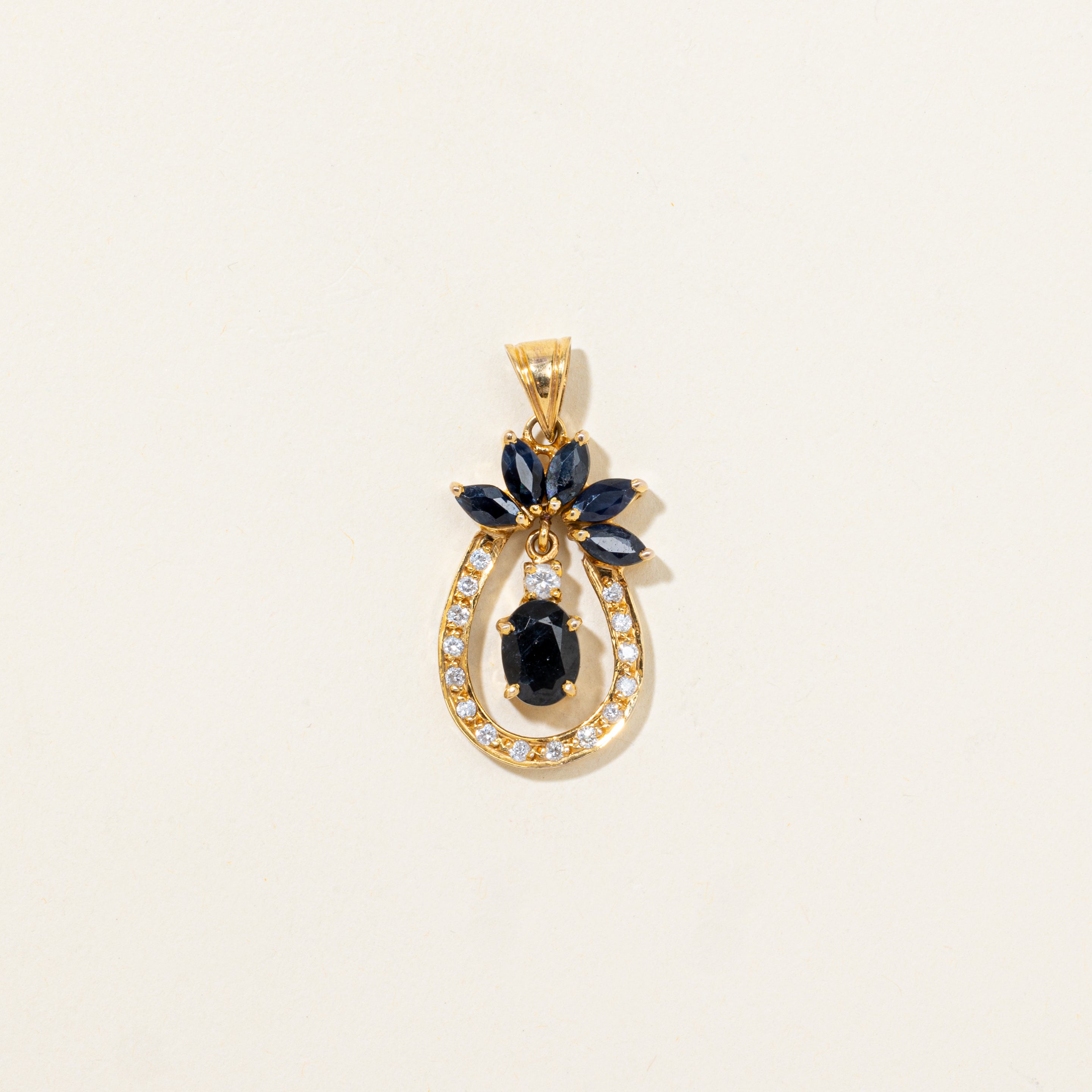 18k Sapphire & Diamond Floating Pendant | 2.31ctw, 0.30ctw