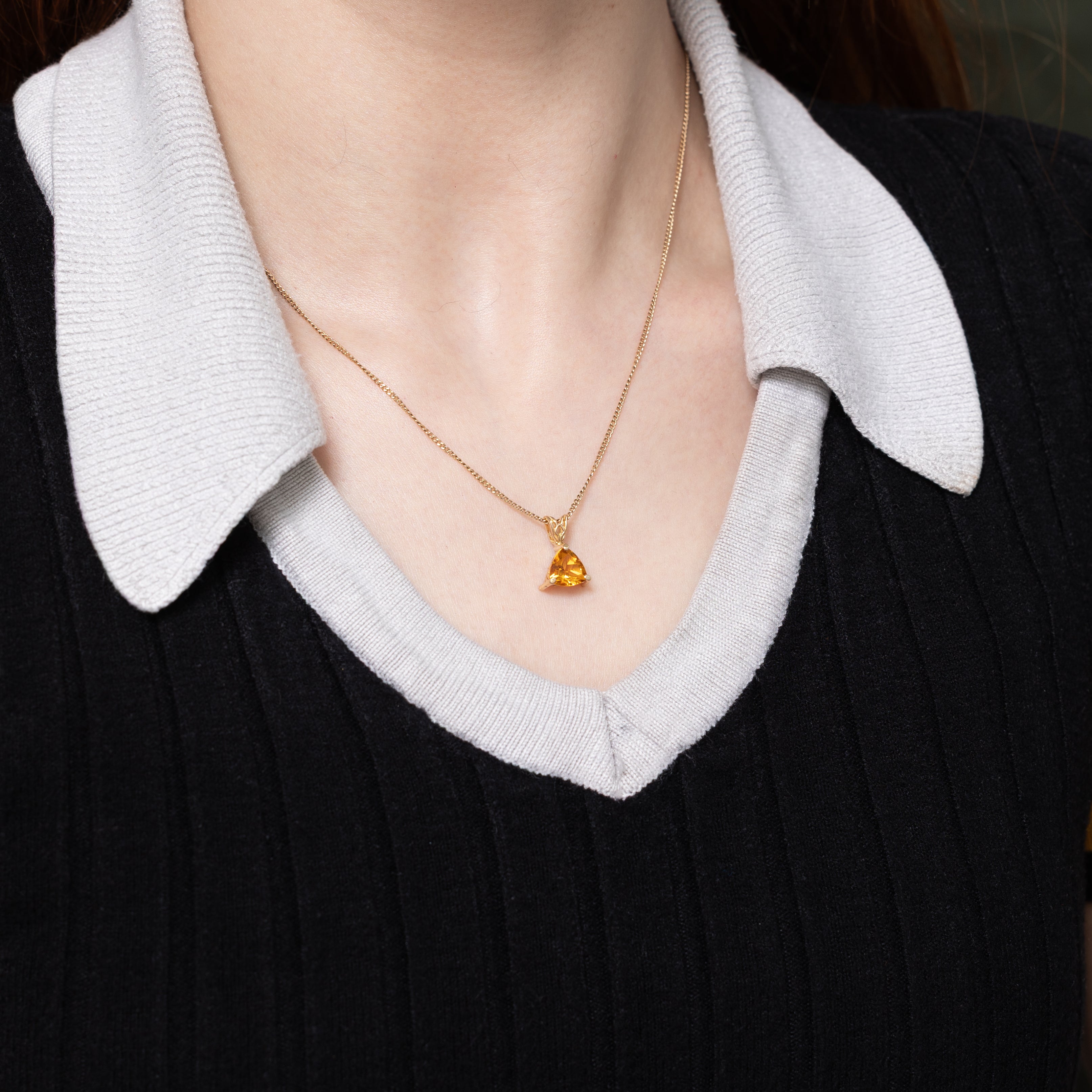 Trillion Cut Citrine Pendant | 1.30ct