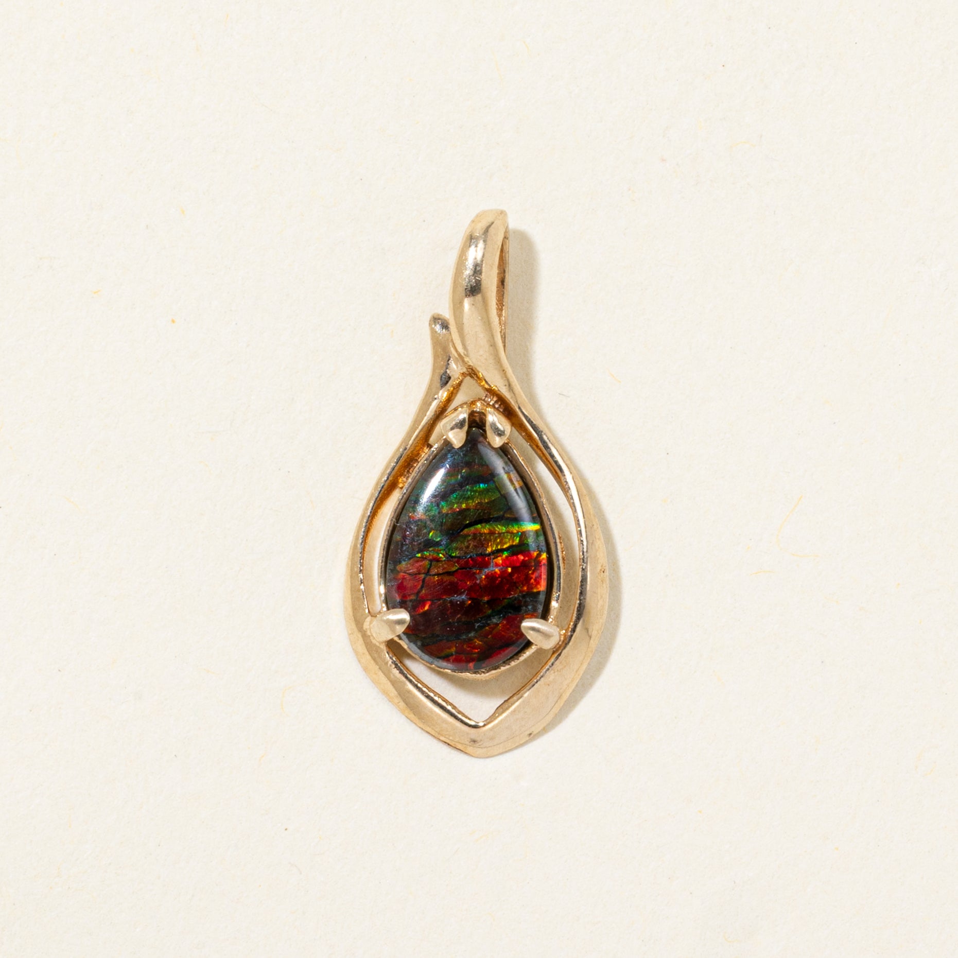 Pear Cut Ammolite Pendant | 0.67ct