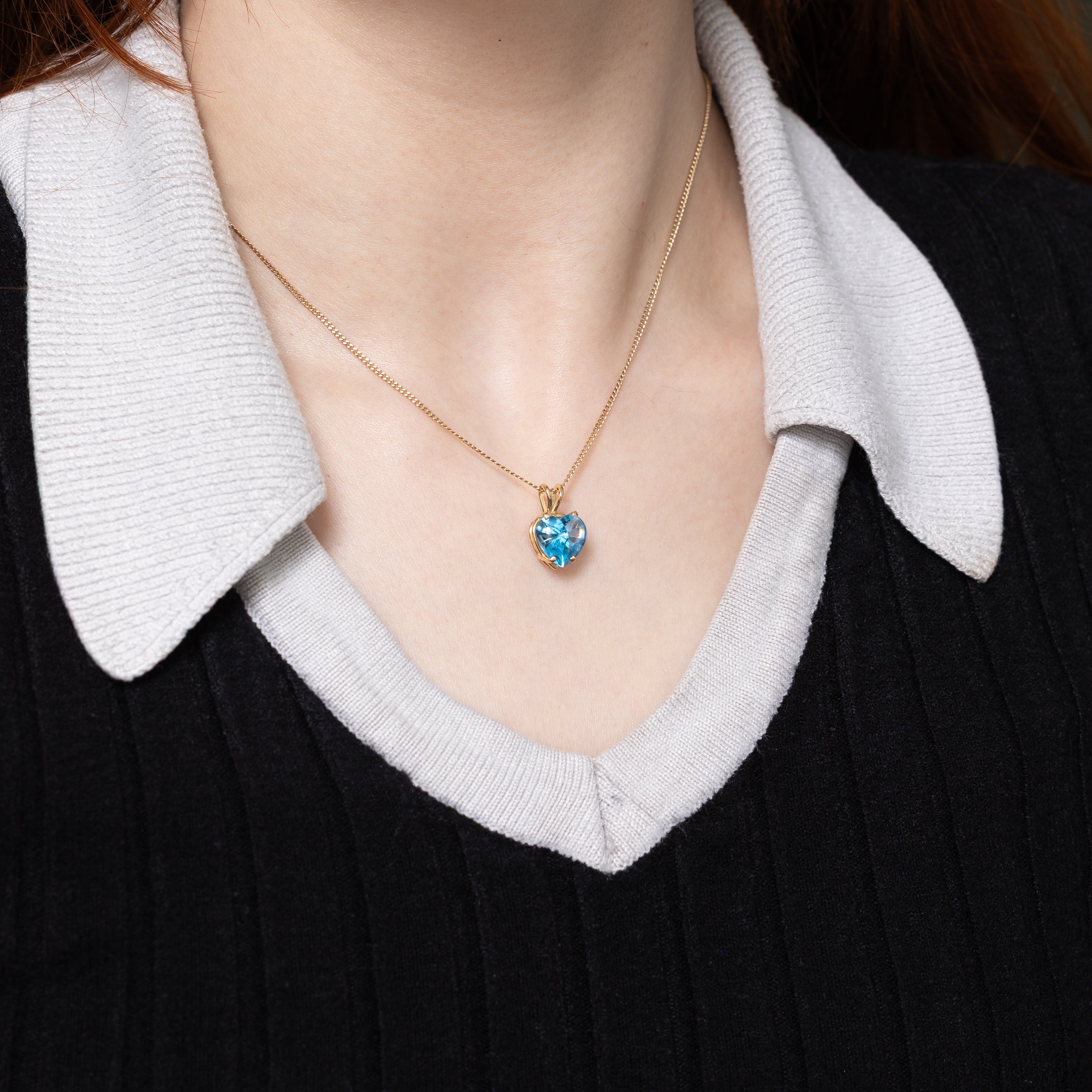 Blue Topaz Heart Pendant | 4.40ct