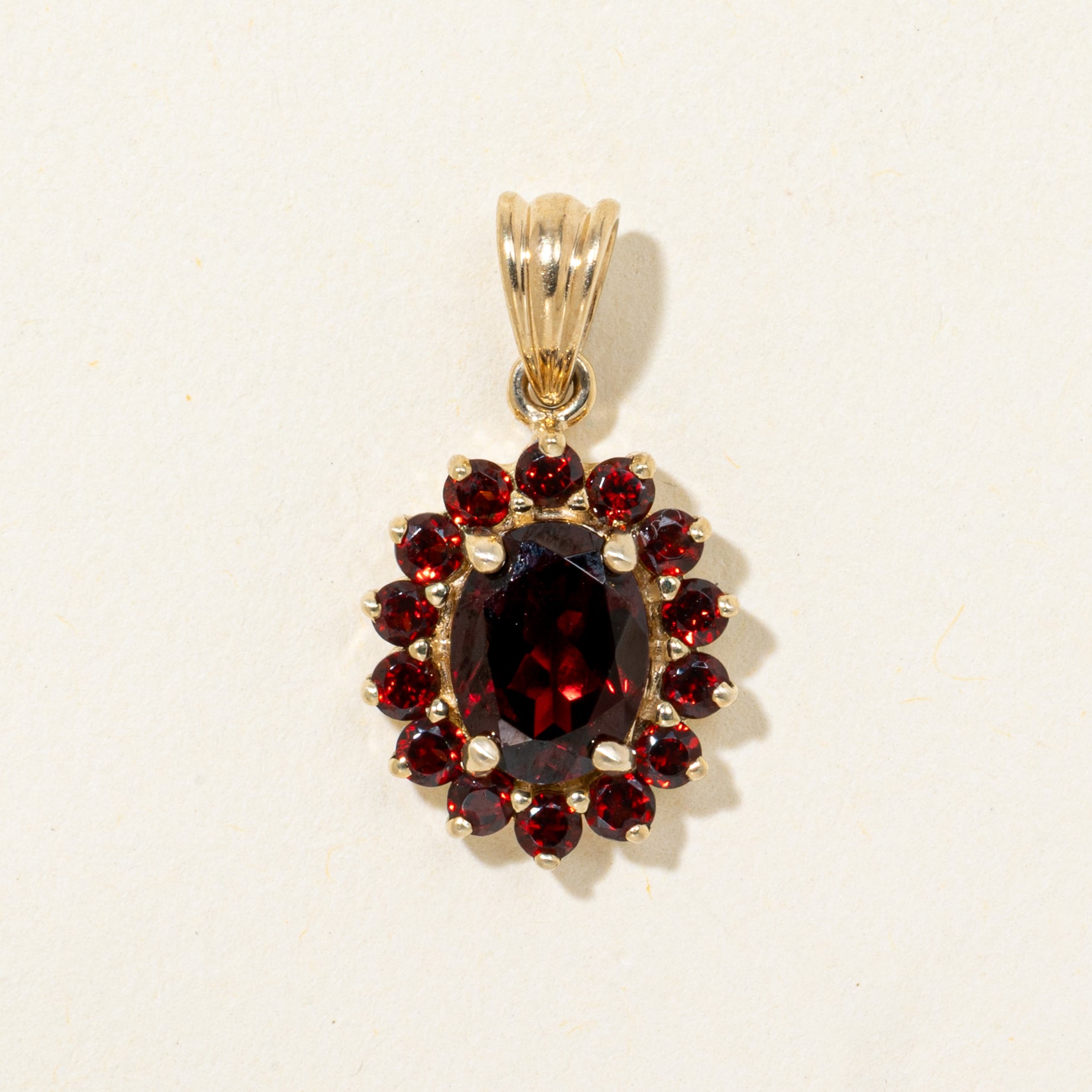 Oval Cut Garnet Halo Pendant | 1.63ctw