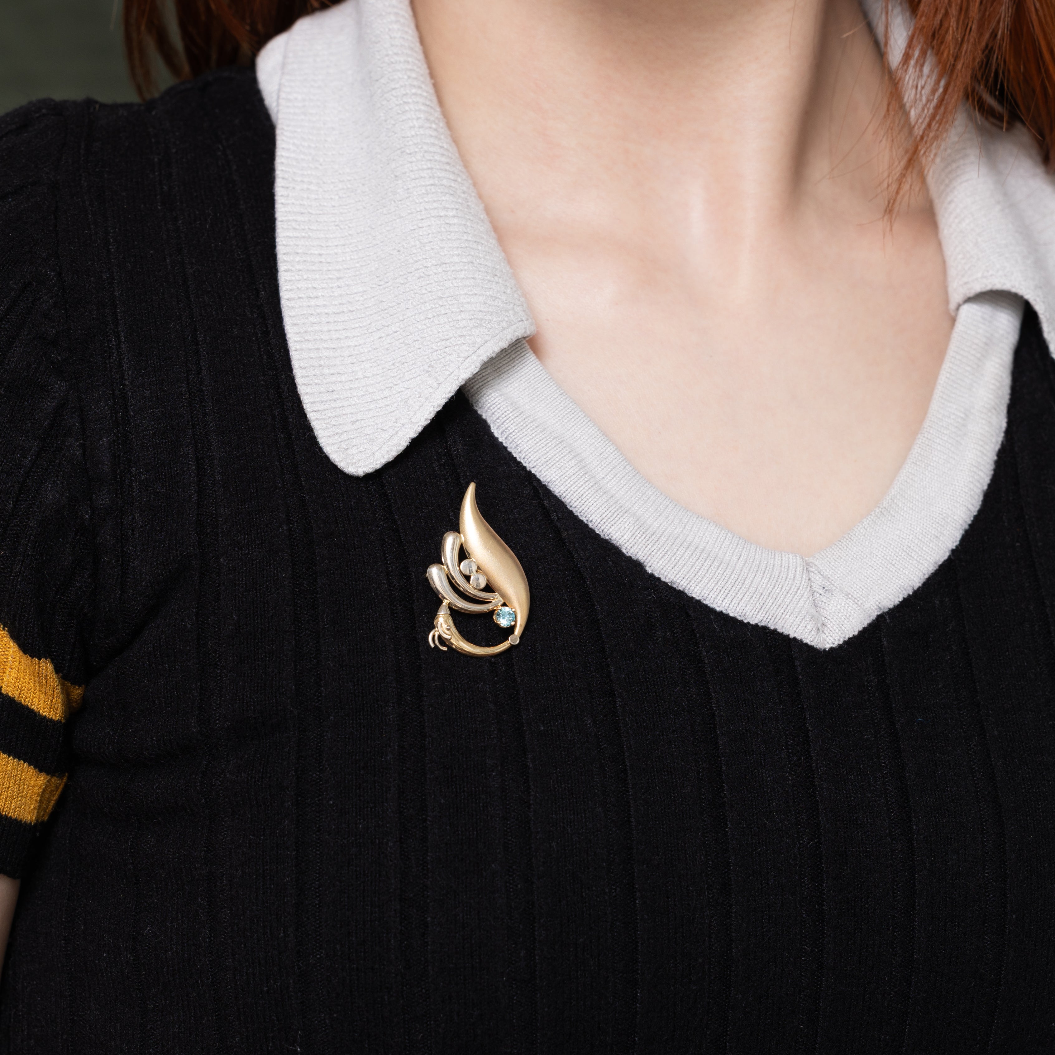 Blue Topaz Peacock Brooch | 0.24ct