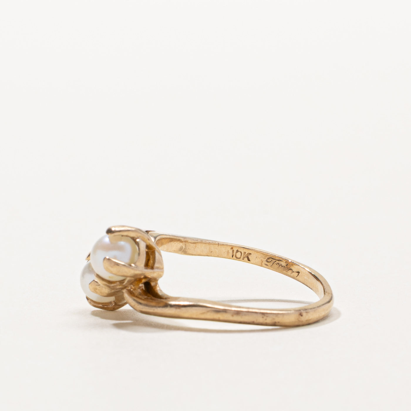 10k Pearl Toi et Moi Ring | SZ 5.5