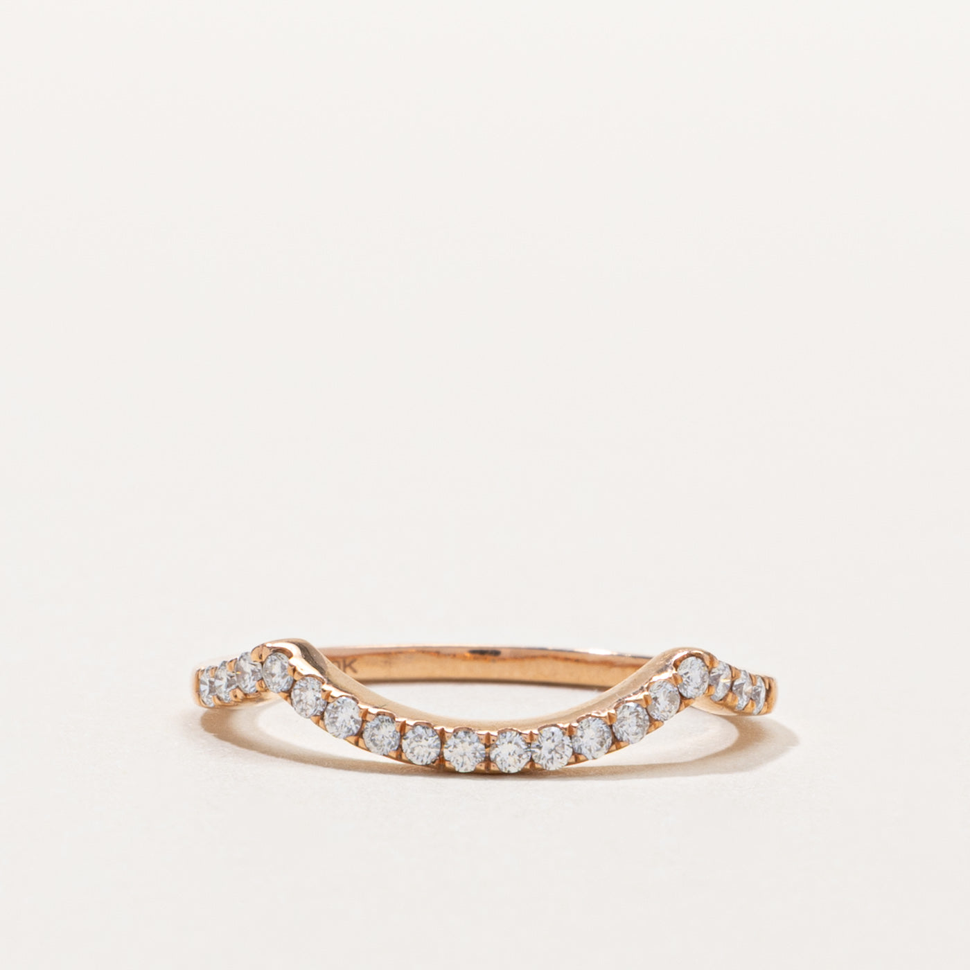 10k Semi Eternity Diamond Contour Band | 0.20ctw | SZ 7