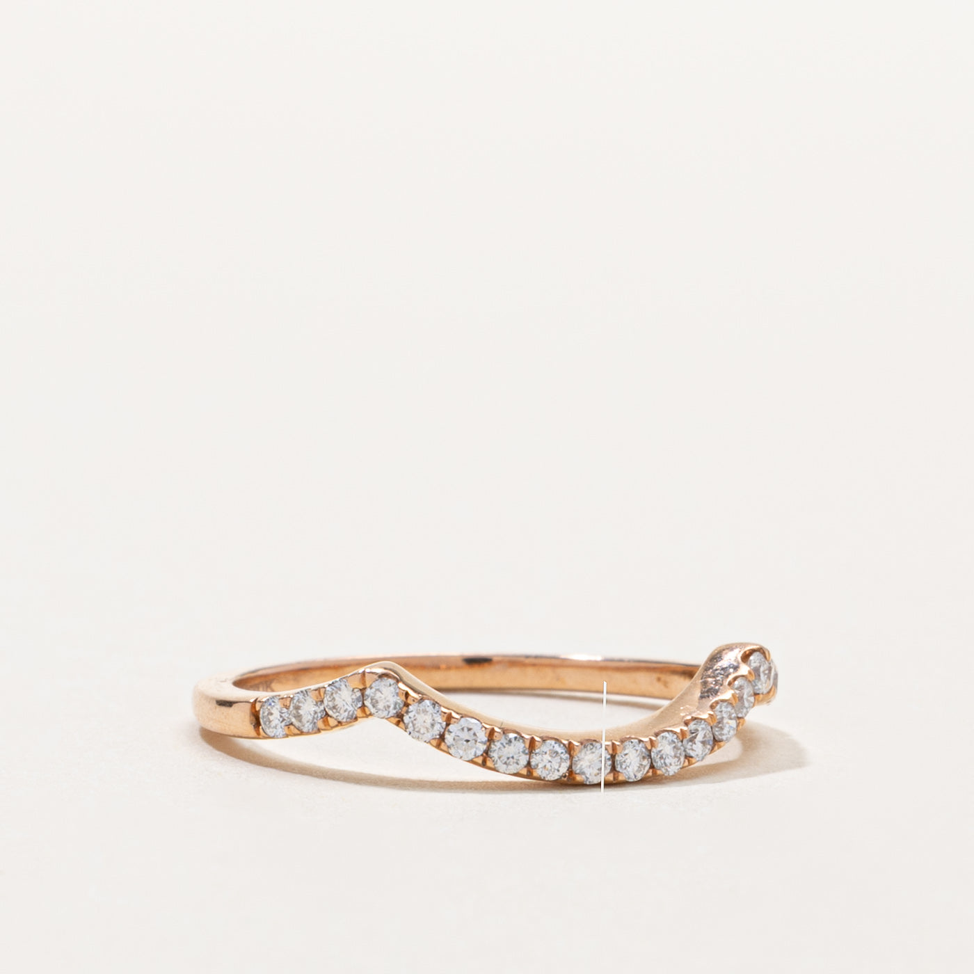 10k Semi Eternity Diamond Contour Band | 0.20ctw | SZ 7