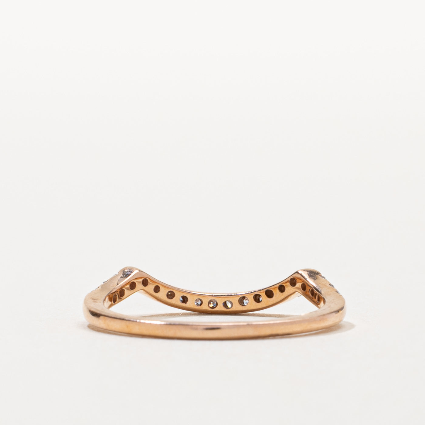 10k Semi Eternity Diamond Contour Band | 0.20ctw | SZ 7