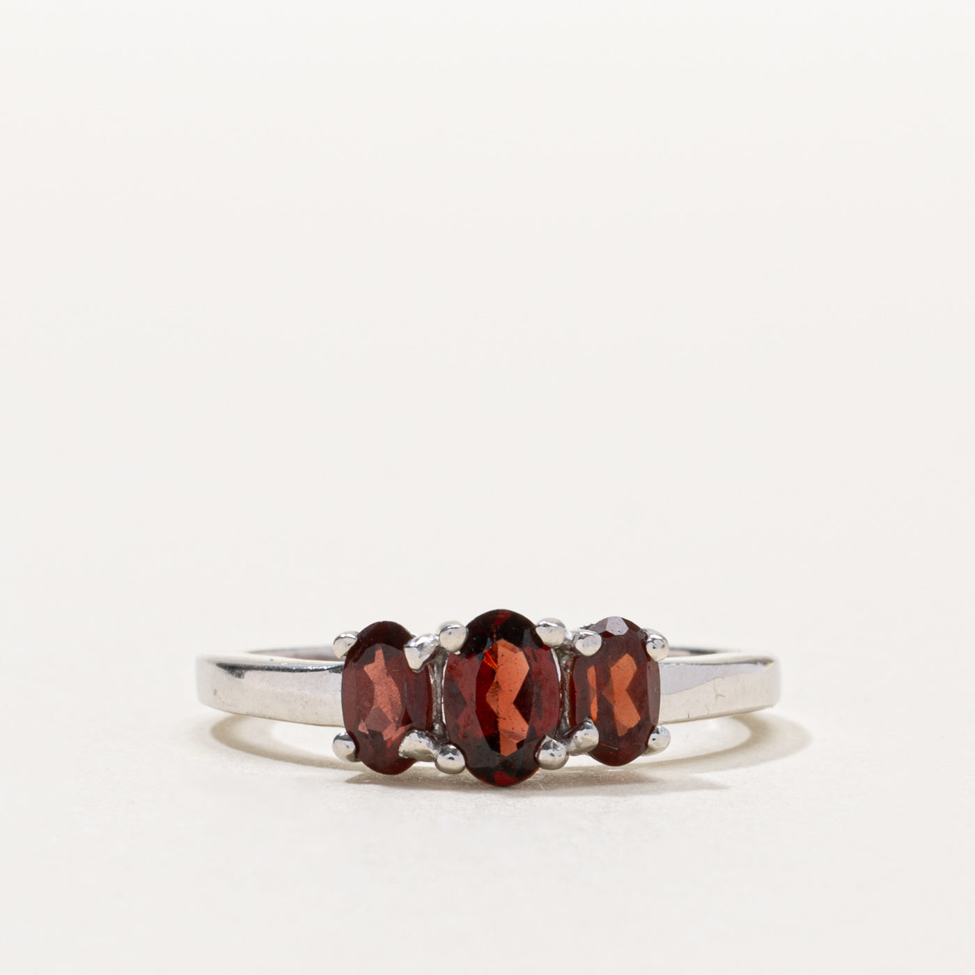 10k Three Stone Garnet Ring | 1.00ctw | SZ 7