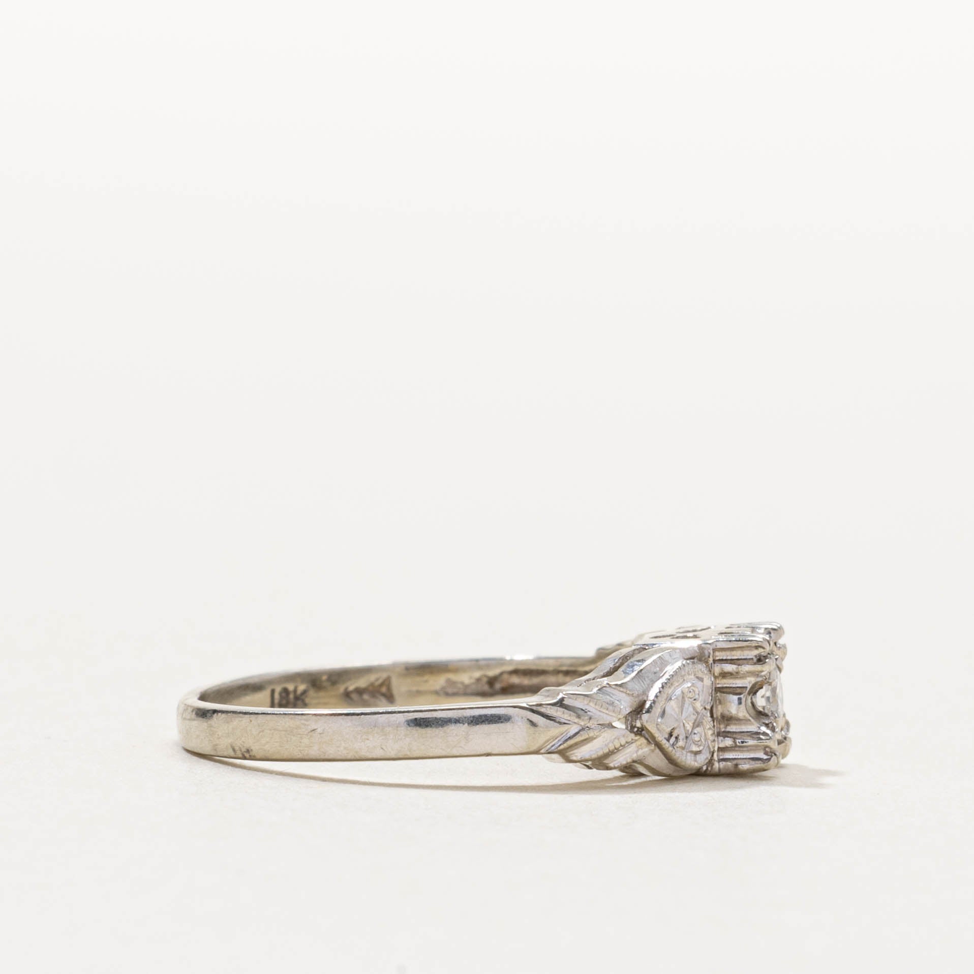 18k Illusion Set Diamond Ornate Ring | SZ 5.25