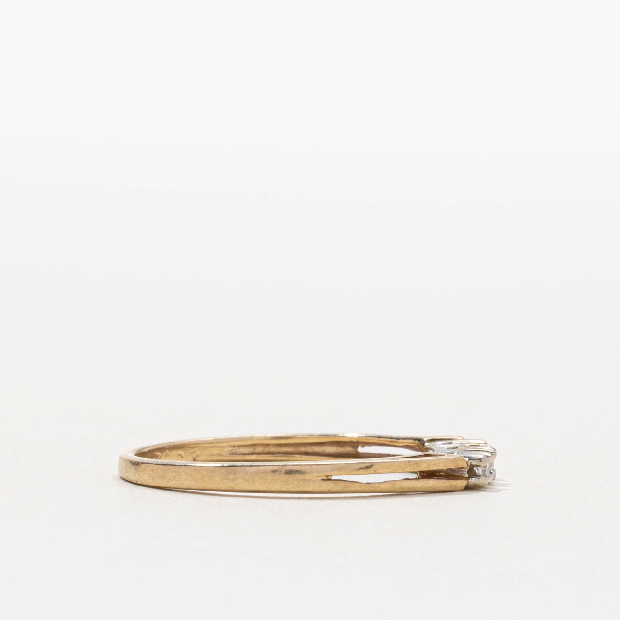 10k Three Stone Diamond Split Band | SZ 6.5