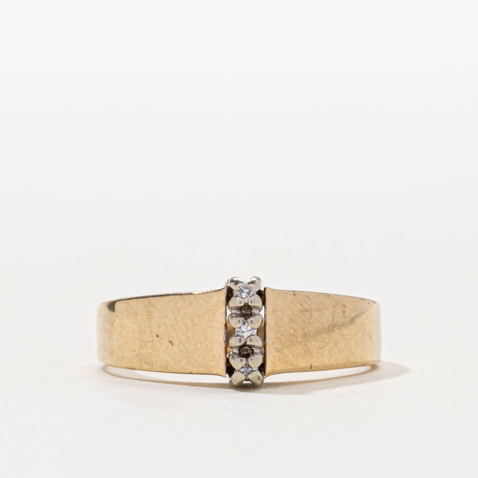 10k Column Diamond Ring | SZ 5