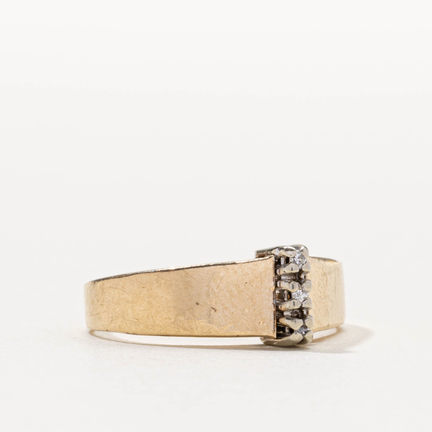 10k Column Diamond Ring | SZ 5