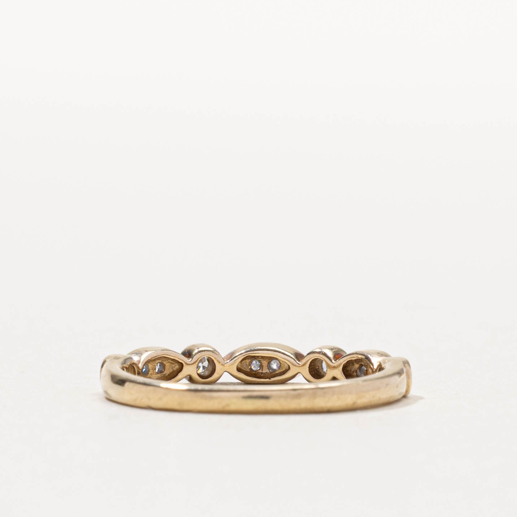 10k Bezel Set Diamond Marquise Band | SZ 5