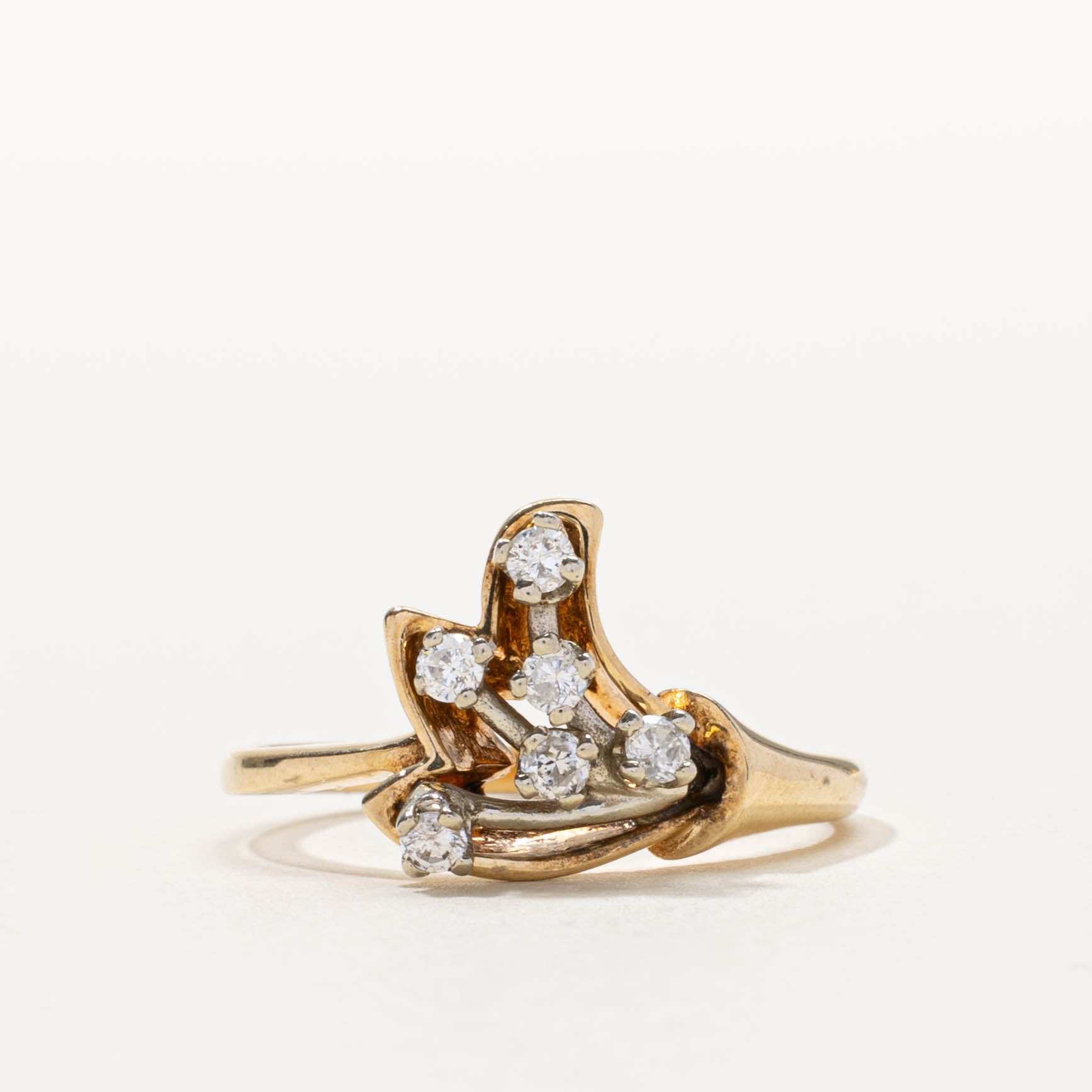 14k Scattered Diamond Branch Ring | SZ 7.25