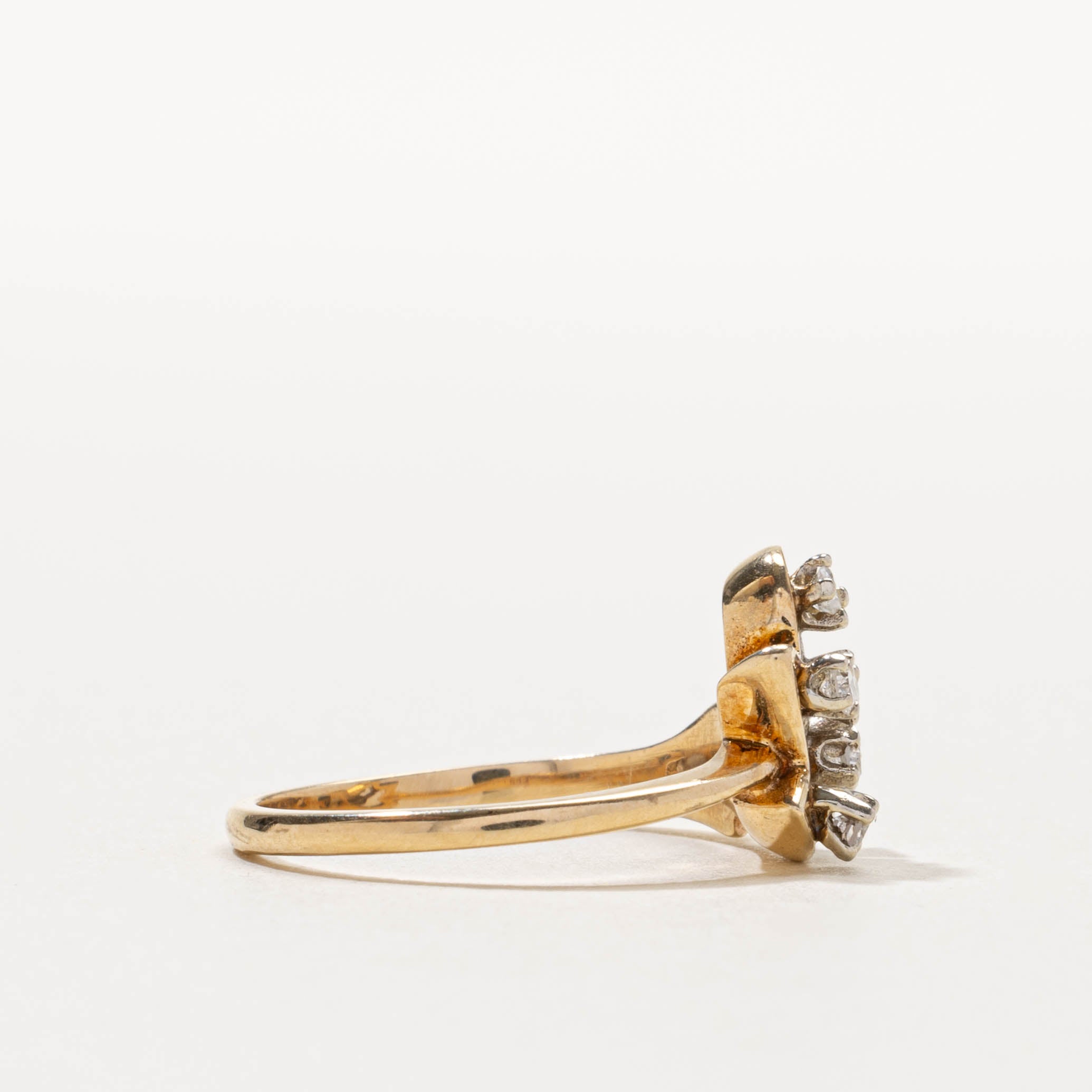 14k Scattered Diamond Branch Ring | SZ 7.25