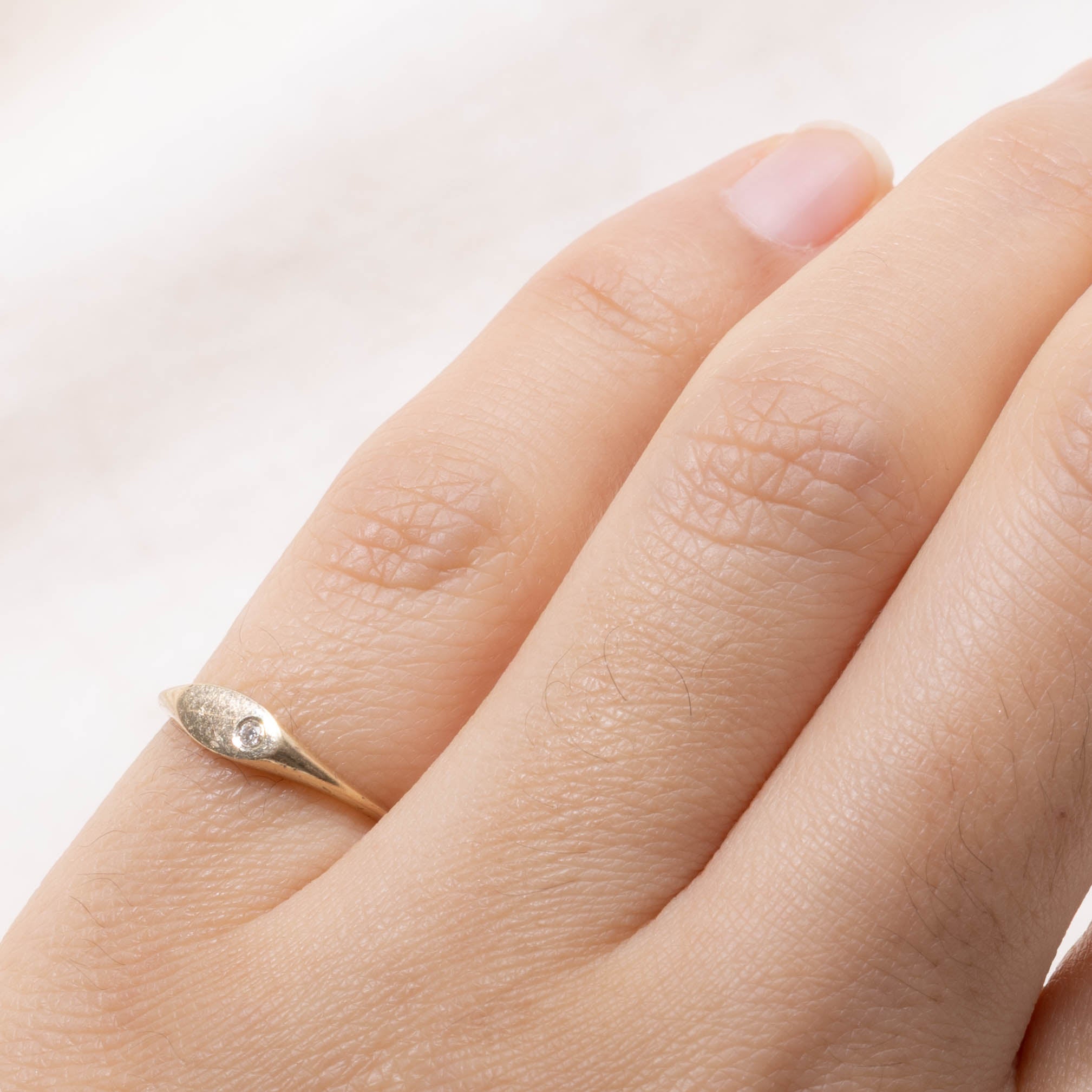 14k Single Stone Bezel Set Diamond Ring | SZ 4