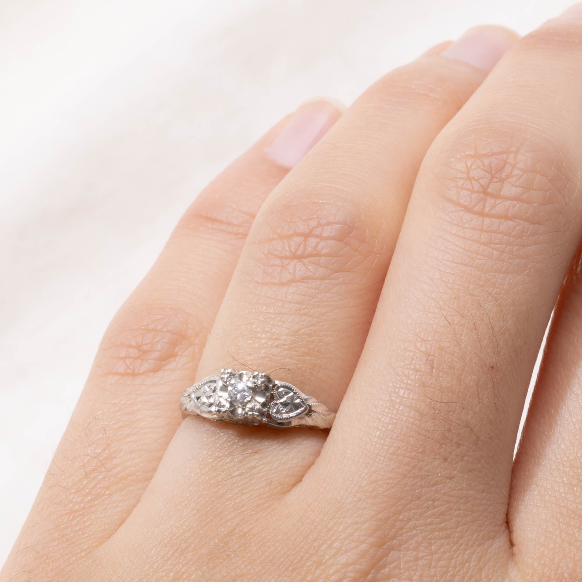 18k Illusion Set Diamond Ornate Ring | SZ 5.25