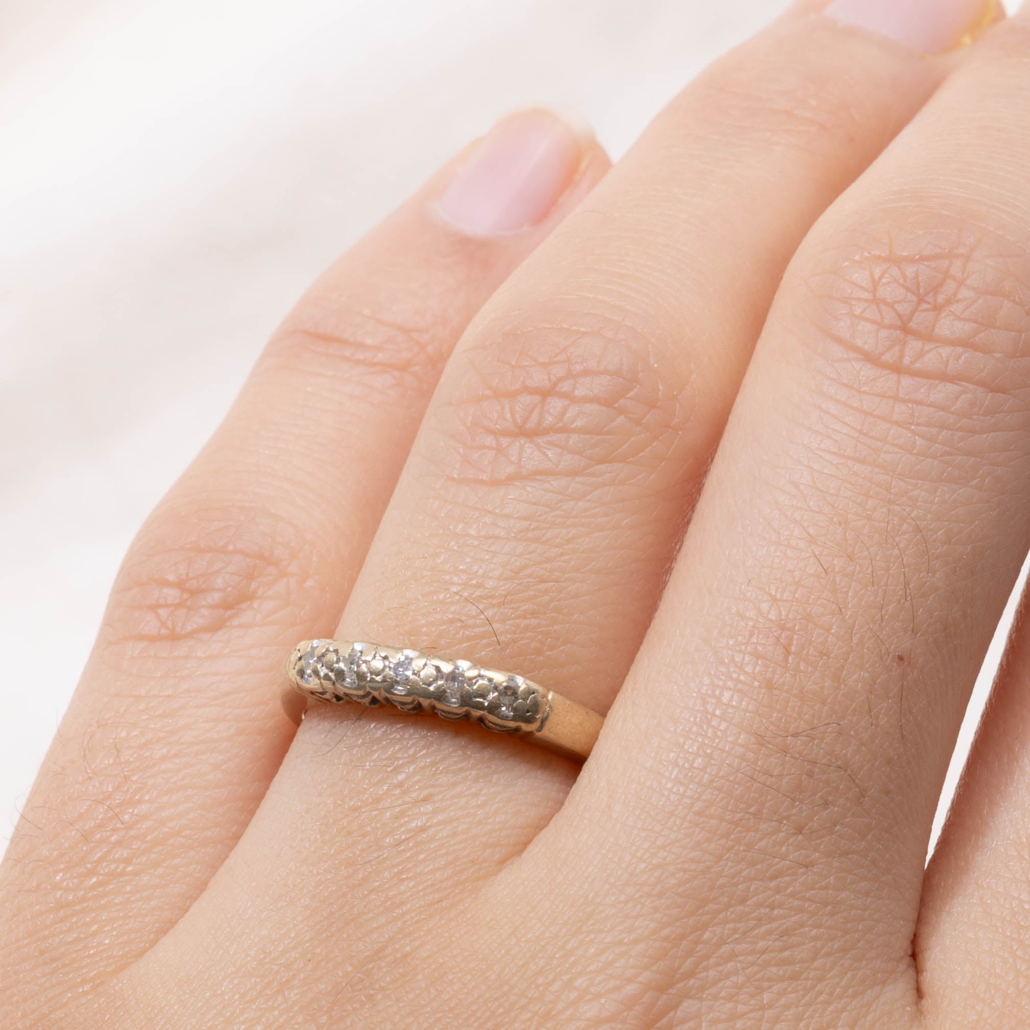 10k Five Stone Diamond Band | 3mm | SZ 6
