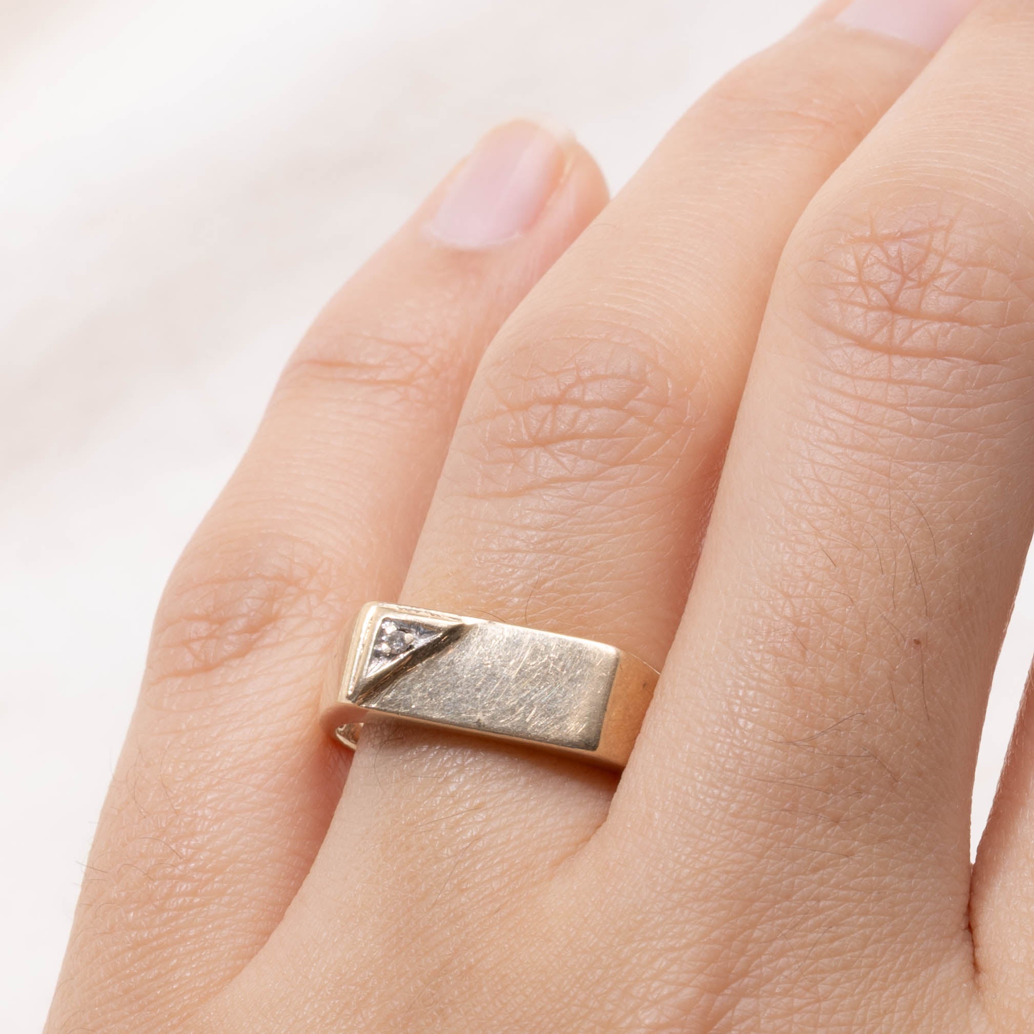 10k Diamond Rectangular Band | SZ 10.5