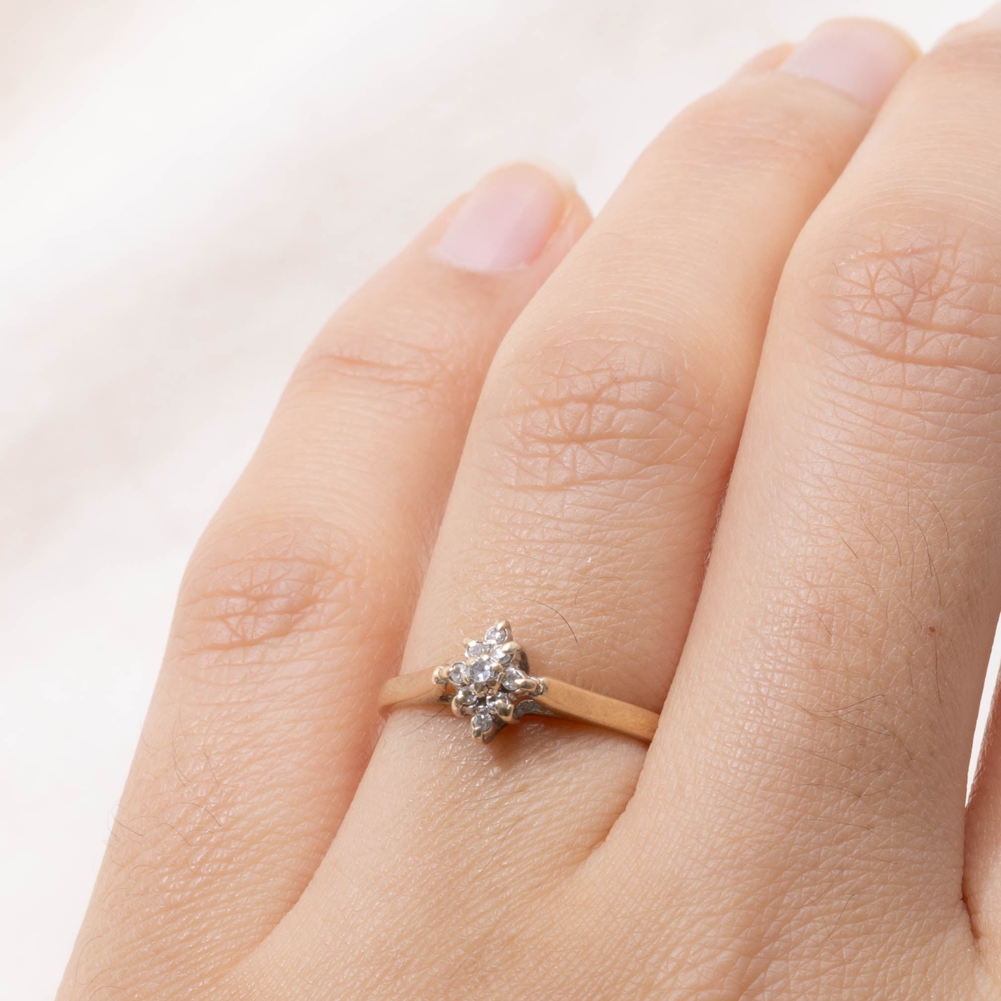 10k Diamond Petal Cluster Ring | SZ 6